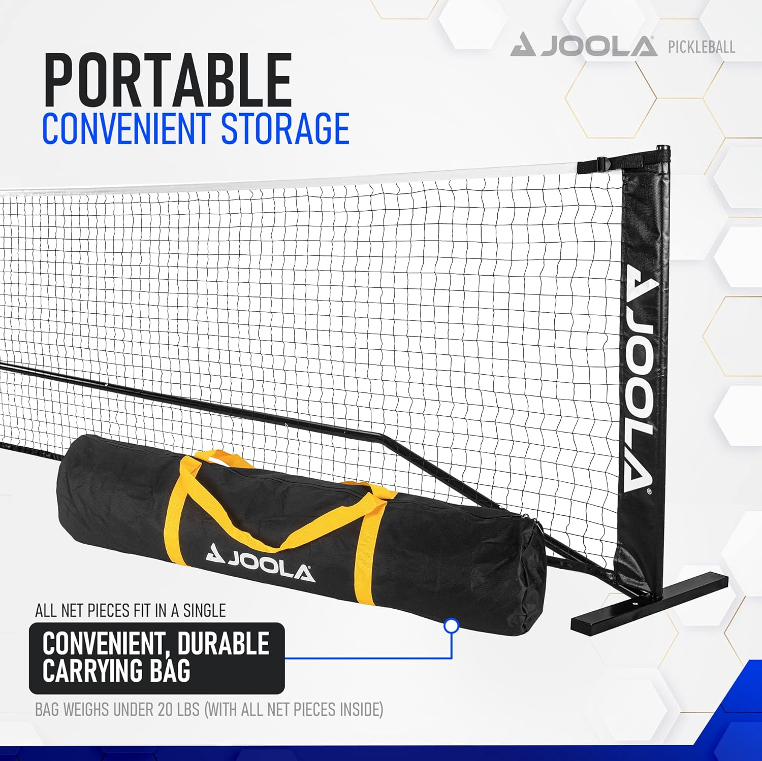 JOOLA Elemental Pickleball Net - Portable & Regulation Size for Outdoor & Indoor Play - Perfect for Backyard, Court & Tournament Use