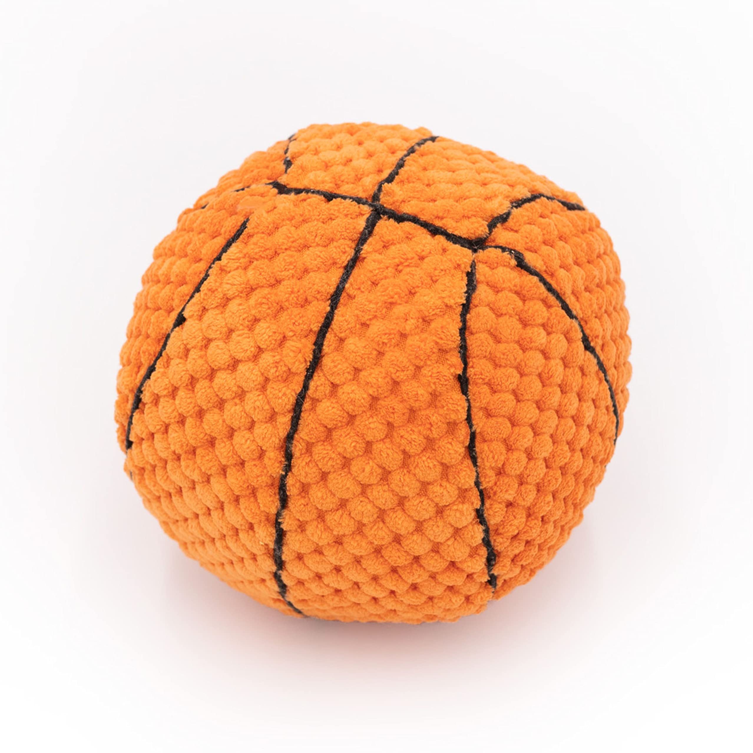 ZippyPaws Plush Basketball Dog Toy - Soft Squeaky Balls for Small Medium Large Dogs | Indoor Outdoor Puppy Fetch Play Toy | Perfect for Training, Exercise & Bonding with Your Pet