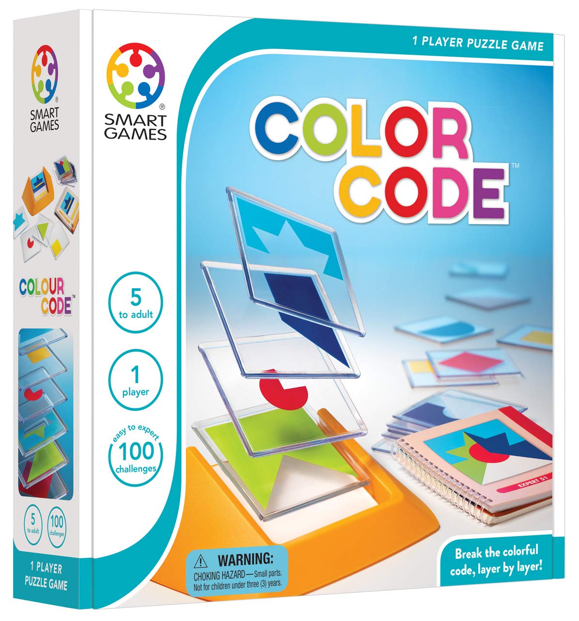 Smart Games - Colour Code Puzzle Game with 100 Challenges for Kids Ages 5+ | Brain Teaser & Educational Toy for Family Game Night, Travel, and Classroom Learning