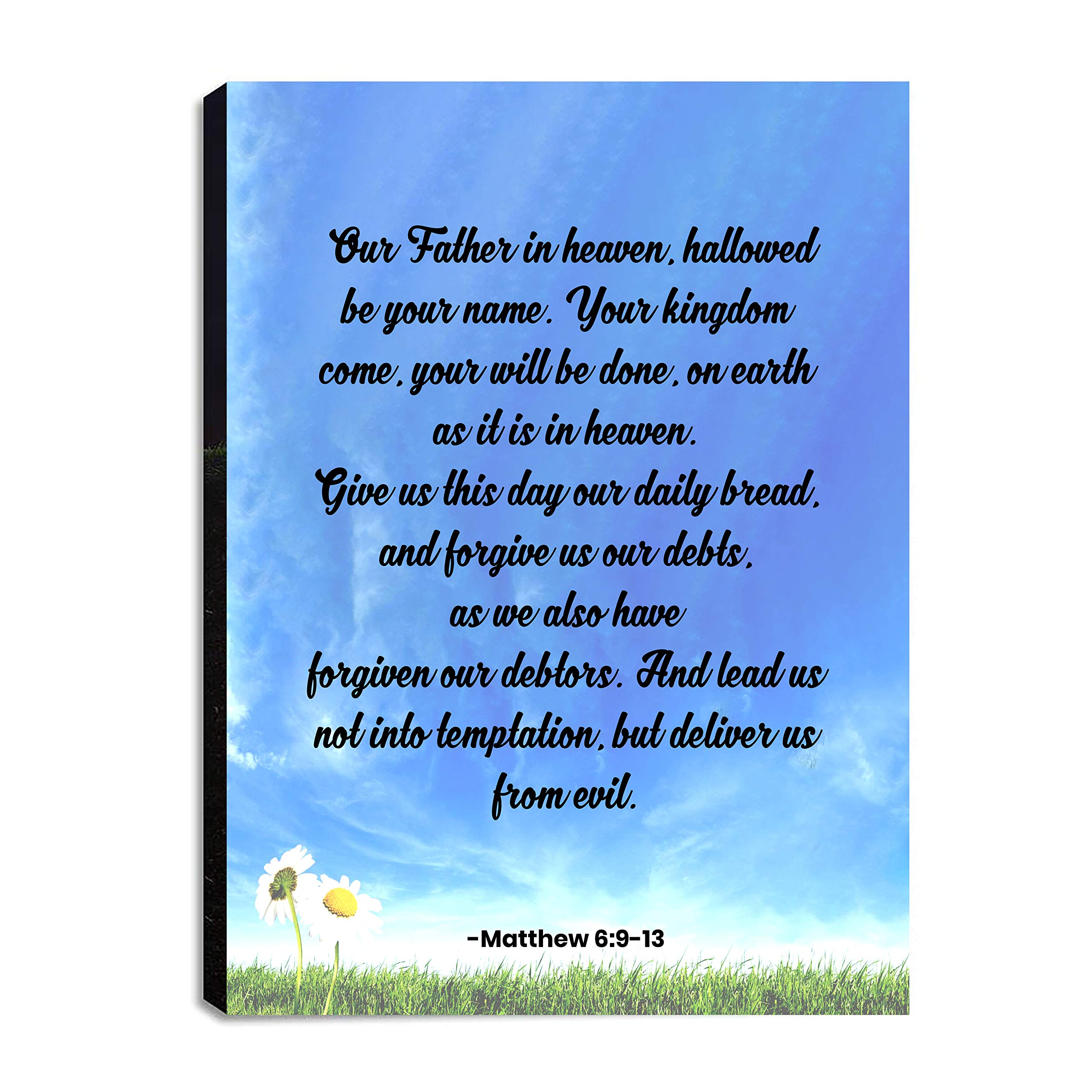 Our Father Prayer Christian Canvas Wall Art - 30x40 Inches with Inspirational Bible Verses & Prayers, Perfect for Home, Kitchen, Living Room & Bedroom Decor - Ready to Hang Religious Wall Art for Daily Devotion & Spiritual Inspiration