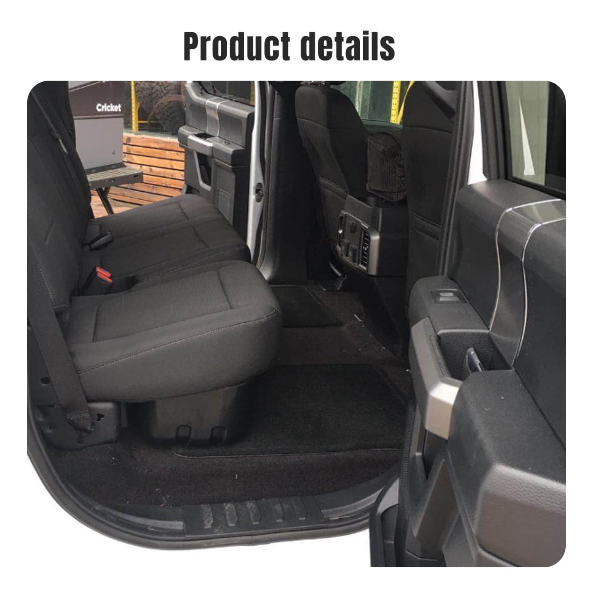 Louiedf Under-Seat Storage Box for Ford Raptor F150 2015-2024 | Black 2-in-1 Adjustable Truck Seat Tool Box Organizer | Perfect for Car Accessories, Camping Gear & Work Tools Storage