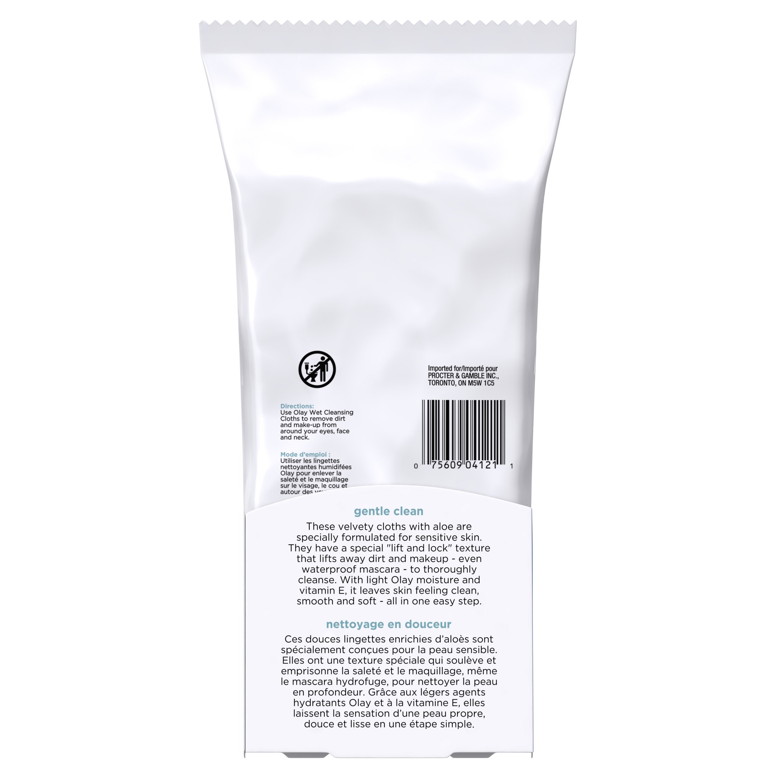 OLAY Wet Cleansing Cloths for Sensitive Skin - Fragrance-Free, Gentle Facial Cleansing Wipes (30 Count, Pack of 12) | Perfect for Travel, Gym & Daily Skincare Routine