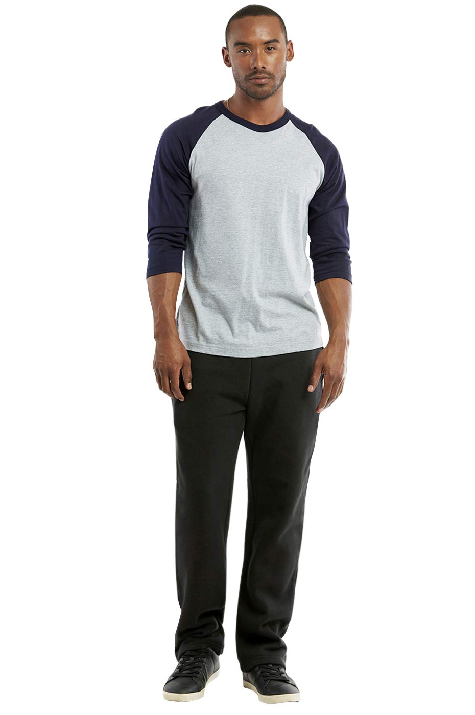 Men's Heavyweight Cotton Blend Fleece Sweatpants with Open Bottom - Comfortable Winter Lounge Pants for Home, Gym & Outdoor Activities