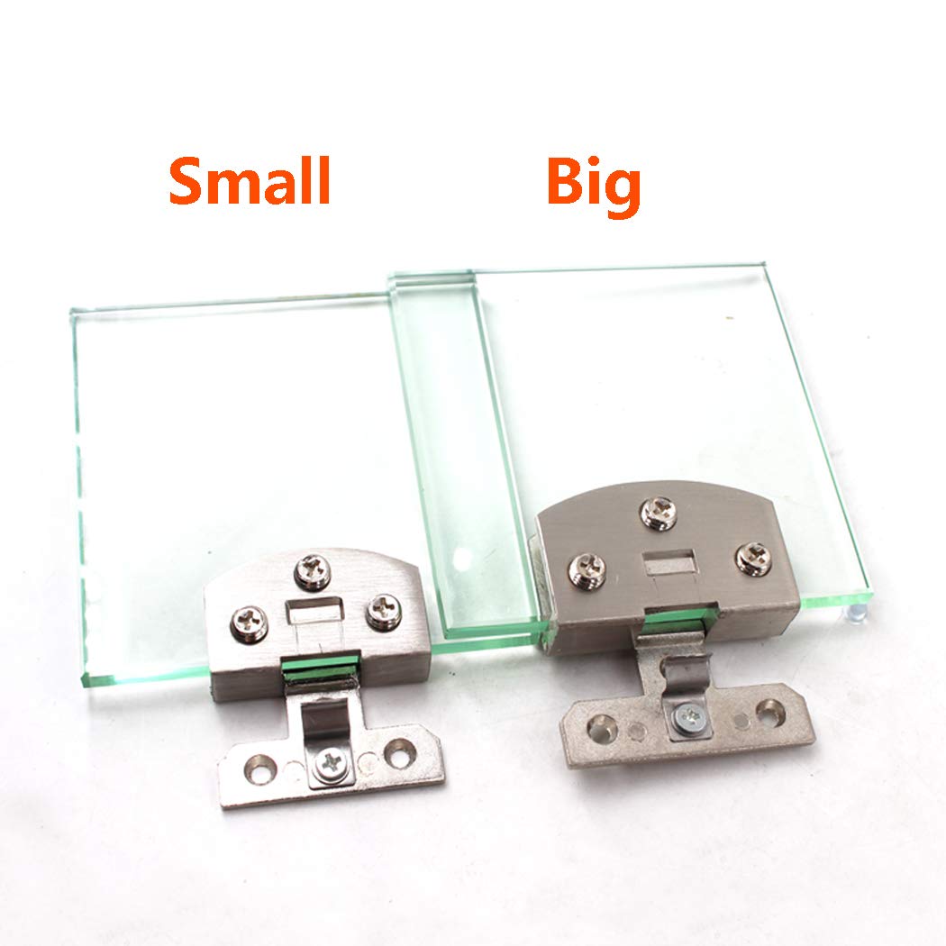 Glass Cabinet Door Hinges - Wall Mounted Shower Door Hinges for 5-8mm Glass - Heavy Duty Glass Clamps (Pack of 4) - Perfect for Bathroom, Kitchen & Office Glass Door Installation