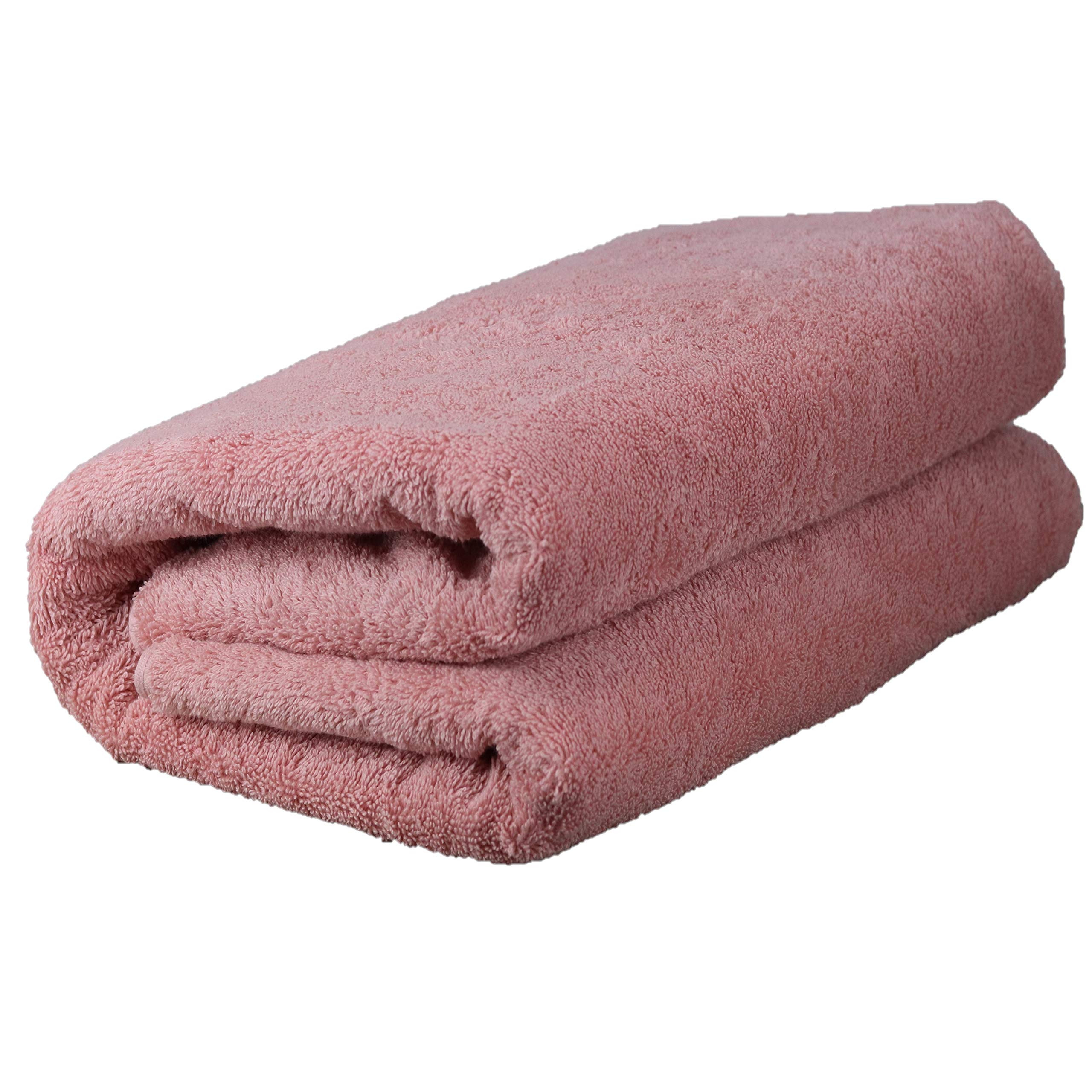 Premium Turkish Cotton Bath Towel Set - Ultra Soft & Absorbent Luxury Hotel & Spa Towels (Oversized Bath Sheet, 1 Piece, Pink) - Perfect for Bath, Beach & Spa Relaxation