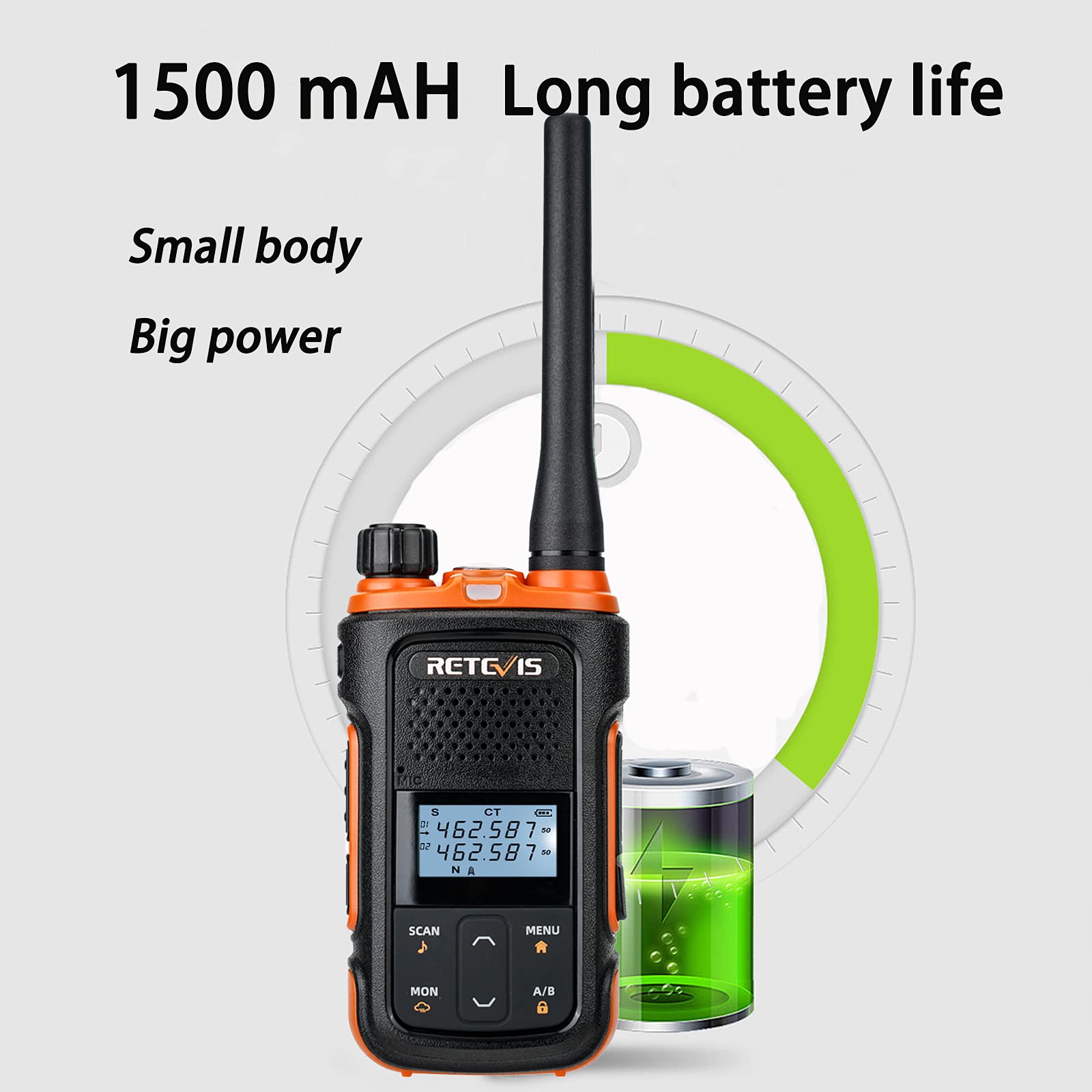 Retevis RB27B Rechargeable Walkie Talkies for Adults - Compact Two Way Radios with USB Charging, NOAA Weather Alert, Flashlight & Dual Watch - Ideal for Camping, Hiking, Emergency Preparedness & Outdoor Adventures (1 Pack)
