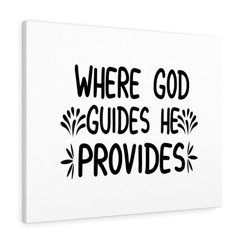 Christian Wall Art - Bible Verse Print 'Where God Guides He Provides' - Ready to Hang Scripture Decor for Home, Church & Office - Inspirational Gift for Weddings, Baptisms & Housewarmings