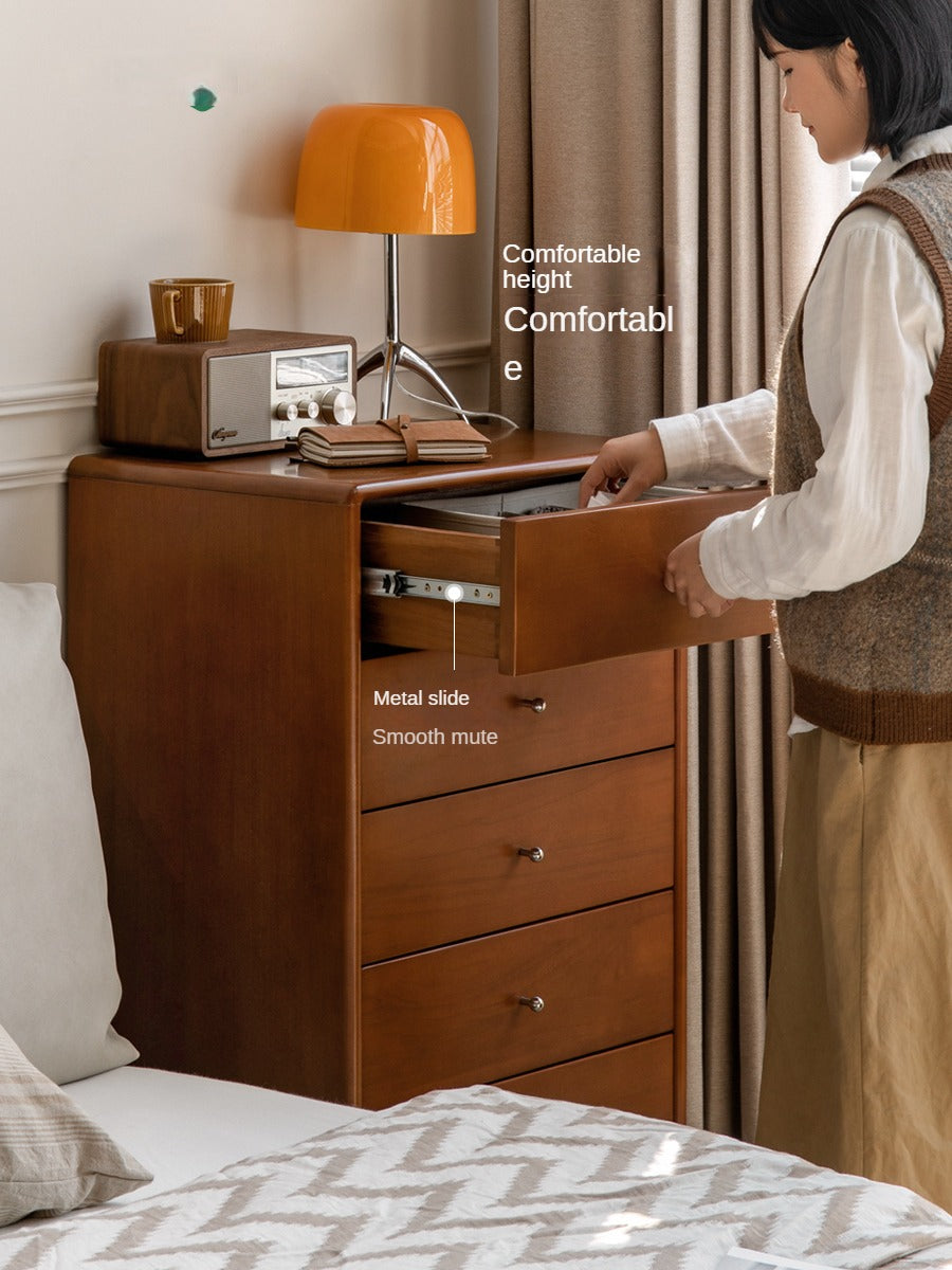 Solid Wood Poplar Dresser - 5-Drawer Storage Chest for Bedroom, Living Room & Office - Natural Wood Finish for Home Organization & Decor