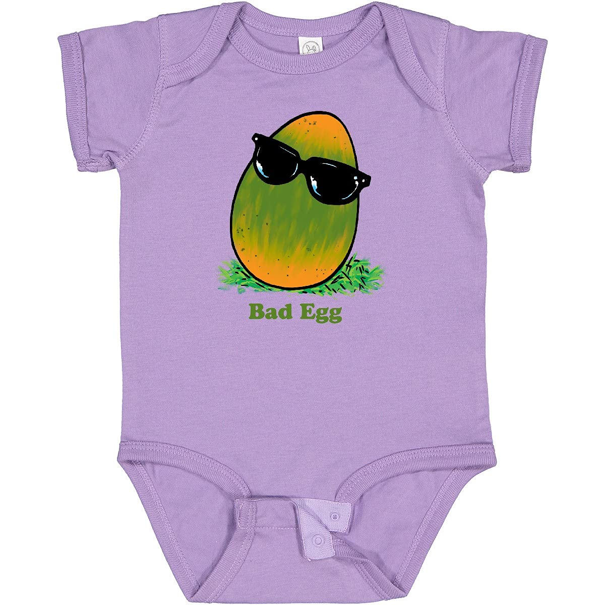 Inktastic Easter Green and Yellow Bad Egg with Sunglasses Baby Bodysuit - Cute Easter Outfit for Infants & Toddlers - Perfect for Easter Photos, Parties & Family Gatherings