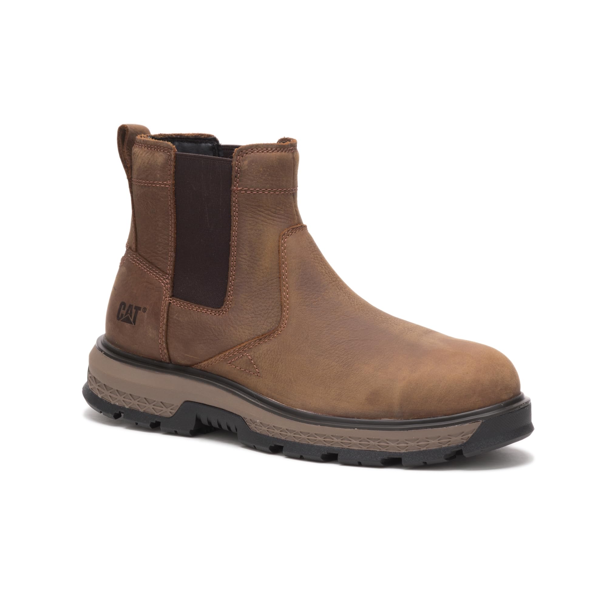 Cat Footwear Men's Exposition Chelsea Construction Boot - Waterproof Work Boots for Men, Slip Resistant & Comfortable - Ideal for Construction, Landscaping & Outdoor Work