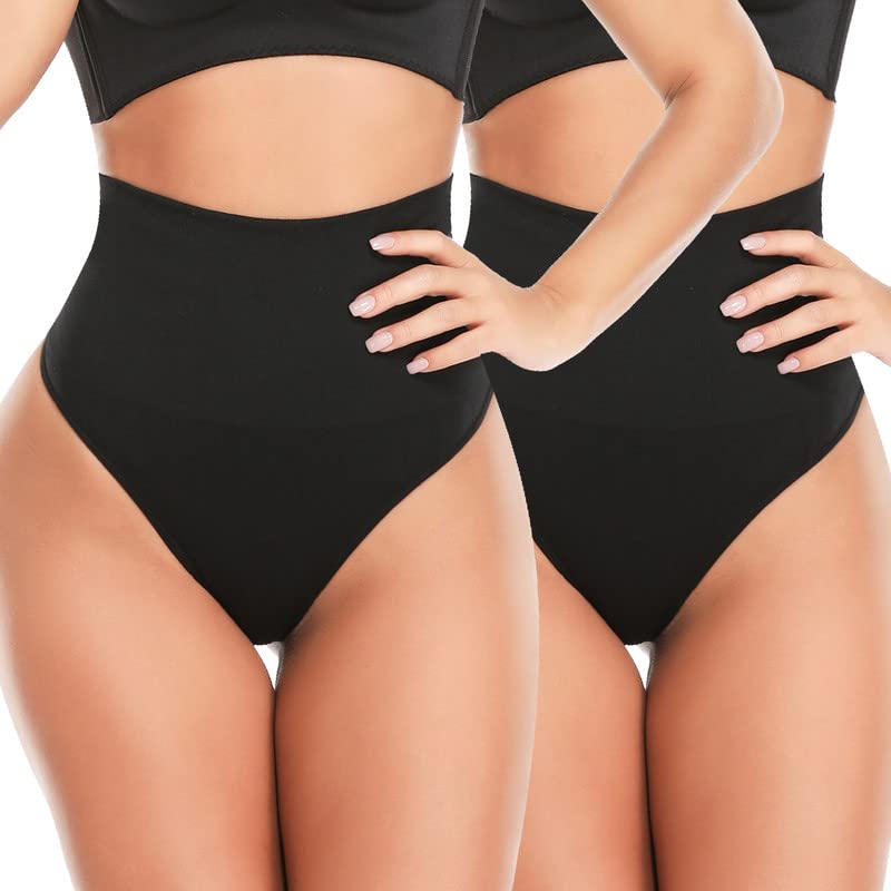 SHAPERIN Women's Tummy Control Thong Shapewear - High Waisted Slimming Panties & Body Shaper Underwear for Everyday Wear, Special Occasions & Postpartum Recovery