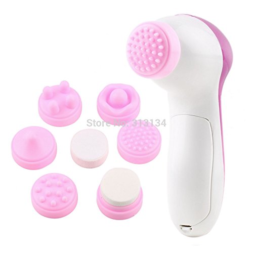 6-in-1 Multifunction Electric Facial Brush Kit - Rechargeable Spa Quality Face Cleansing & Massage Tool for Deep Pore Cleaning, Exfoliation & Skin Care | Perfect for Home Beauty Routine & Travel Skincare