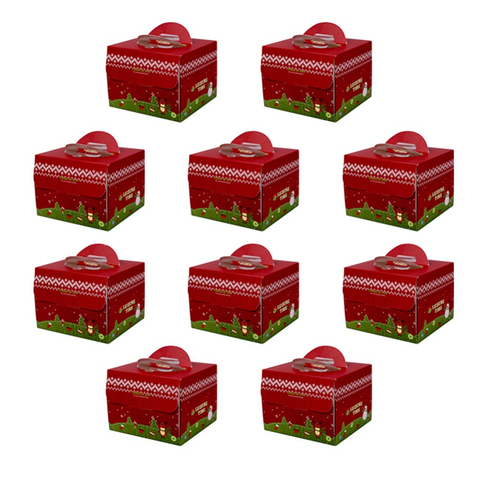 10Pcs Clear Christmas Cake Boxes with Lids - Clamshell Cake Stand Containers for Desserts, Treats & Pastries | Perfect for Holiday Baking, Party Favors & Takeout Treats