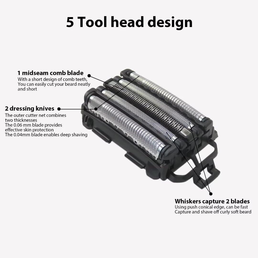 BLUE ELF WES9173P Replacement Shaver Outer Foil for Panasonic ARC5 - Precision Trimming for Men's Grooming & Travel Shaving Needs