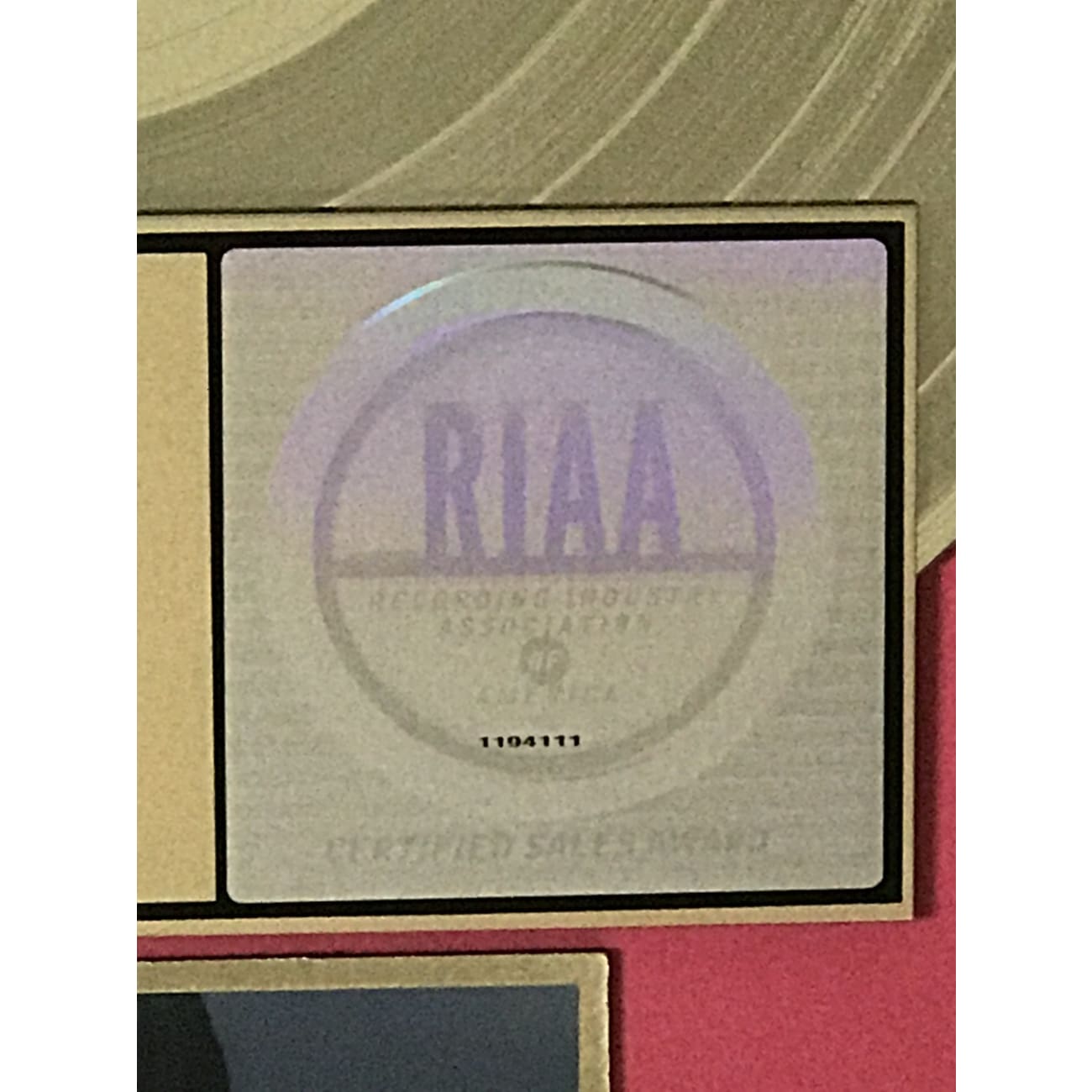 DJ Quik Rhythm Al-Ism RIAA Certified Gold Album Award Plaque - Perfect for Music Collectors & Hip-Hop Memorabilia Displays