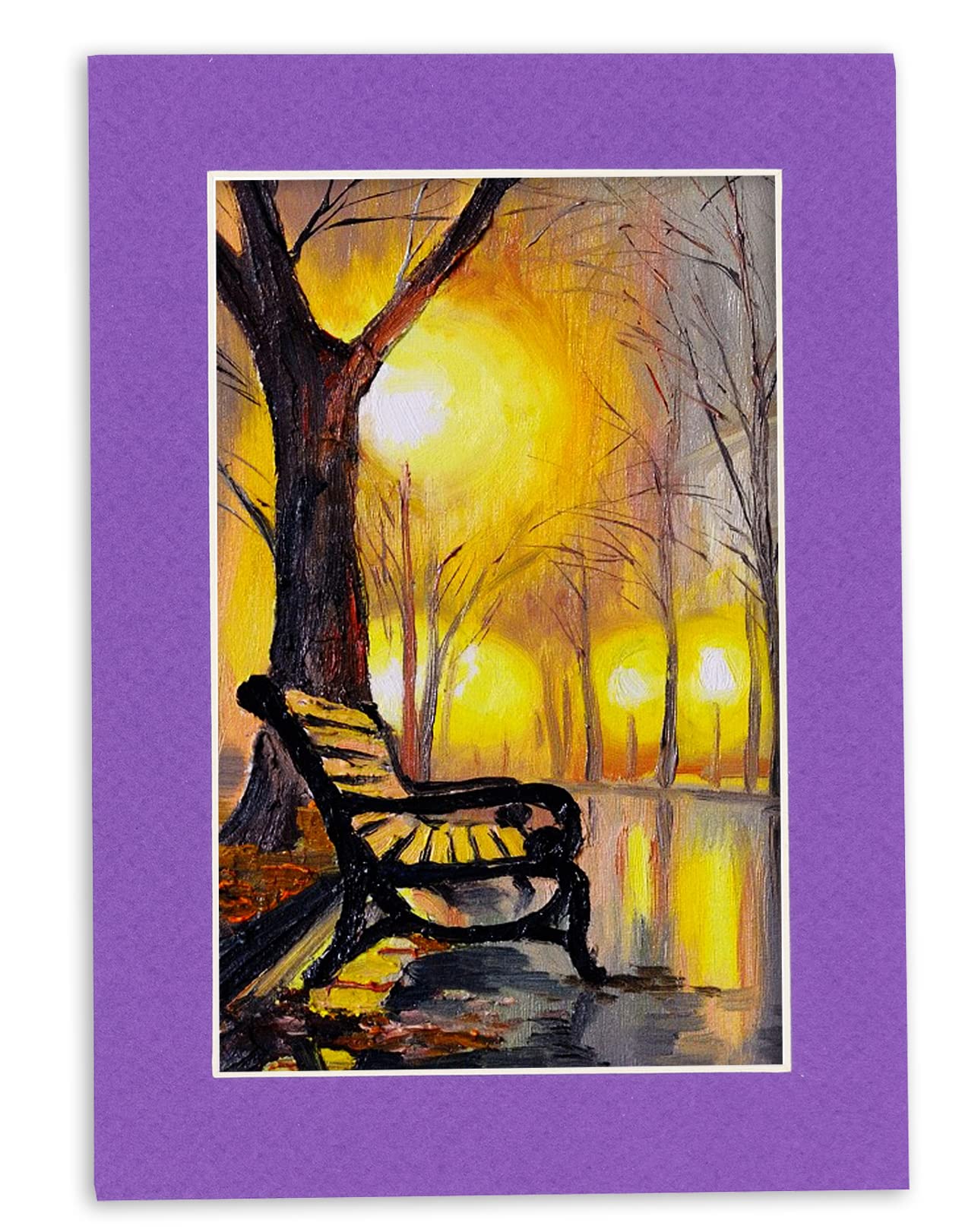 20x20 Inch Precut Purple Acid-Free Matboard for 12x12 Photos - Bevel Cut Picture Mats for Frames (Pack of 10) - Perfect for Scrapbooking, Art Displays & Photo Framing Projects