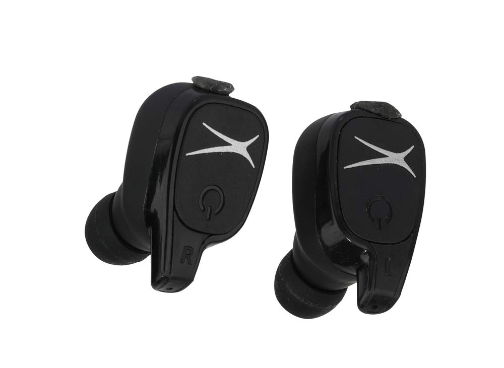 Altec Lansing MZX635 True Wireless Earbuds with Charging Case - IPX4 Waterproof Bluetooth Headphones for Running, Gym & Travel - Black Wireless Earbuds for iPhone & Android