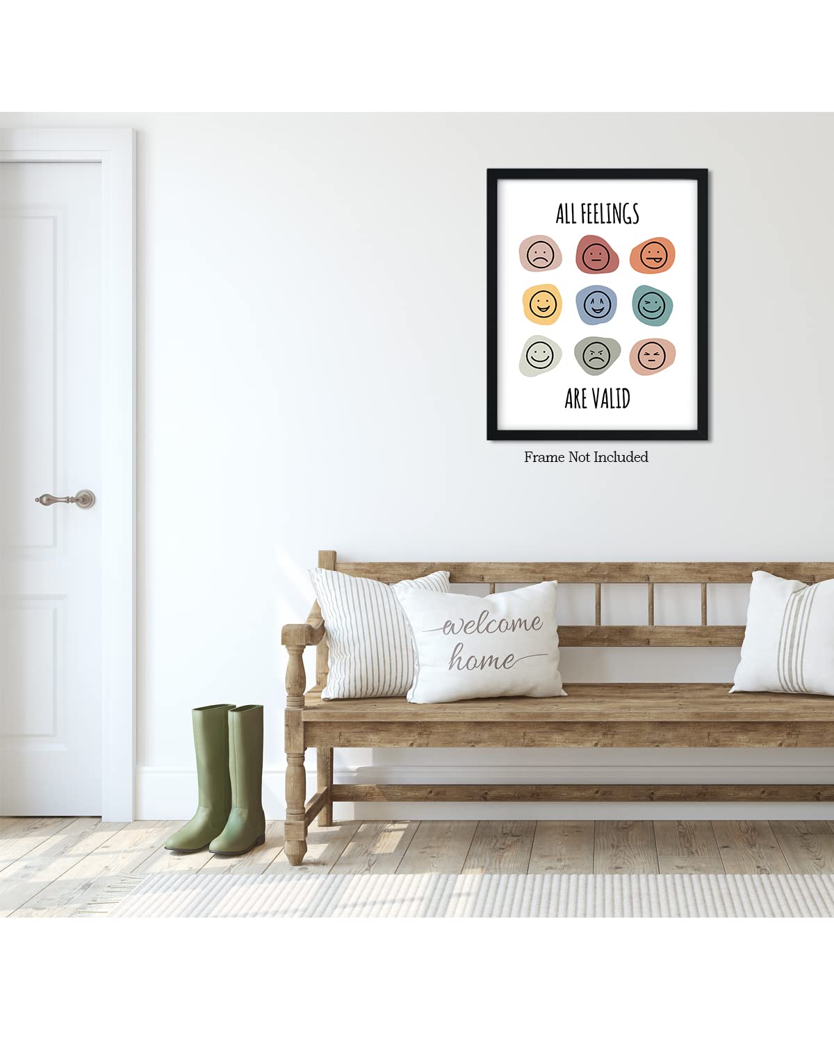 Govivo All Feelings Are Valid - Inspirational Wall Art for Therapy Offices, Counseling Rooms & Mental Health Spaces - Mindfulness Decor for Psychologists & Therapists - 16x20 Unframed Motivational Poster - Perfect for Offices, Classrooms & Healing Spaces