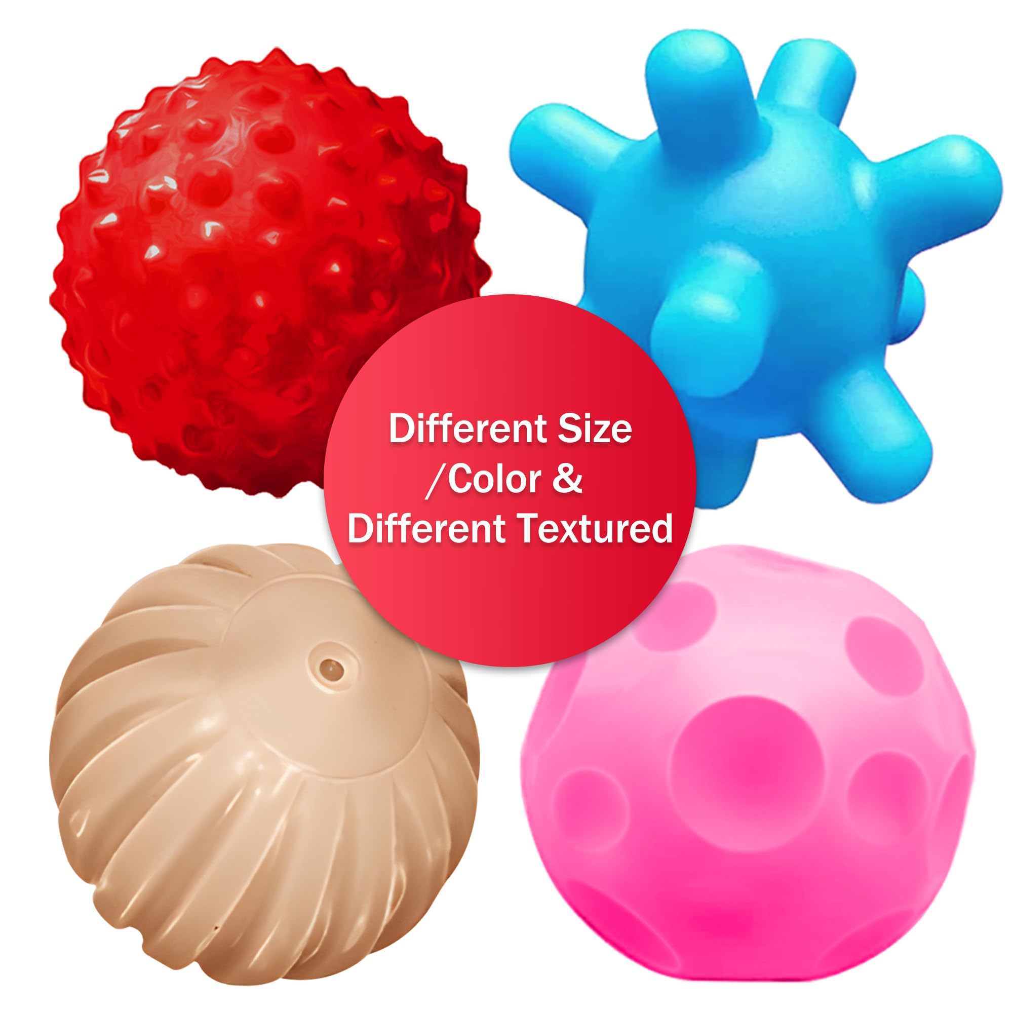 Soft Sensory Balls for Babies 1-3 - Textured Learning & Massage Toys for Toddlers Playtime