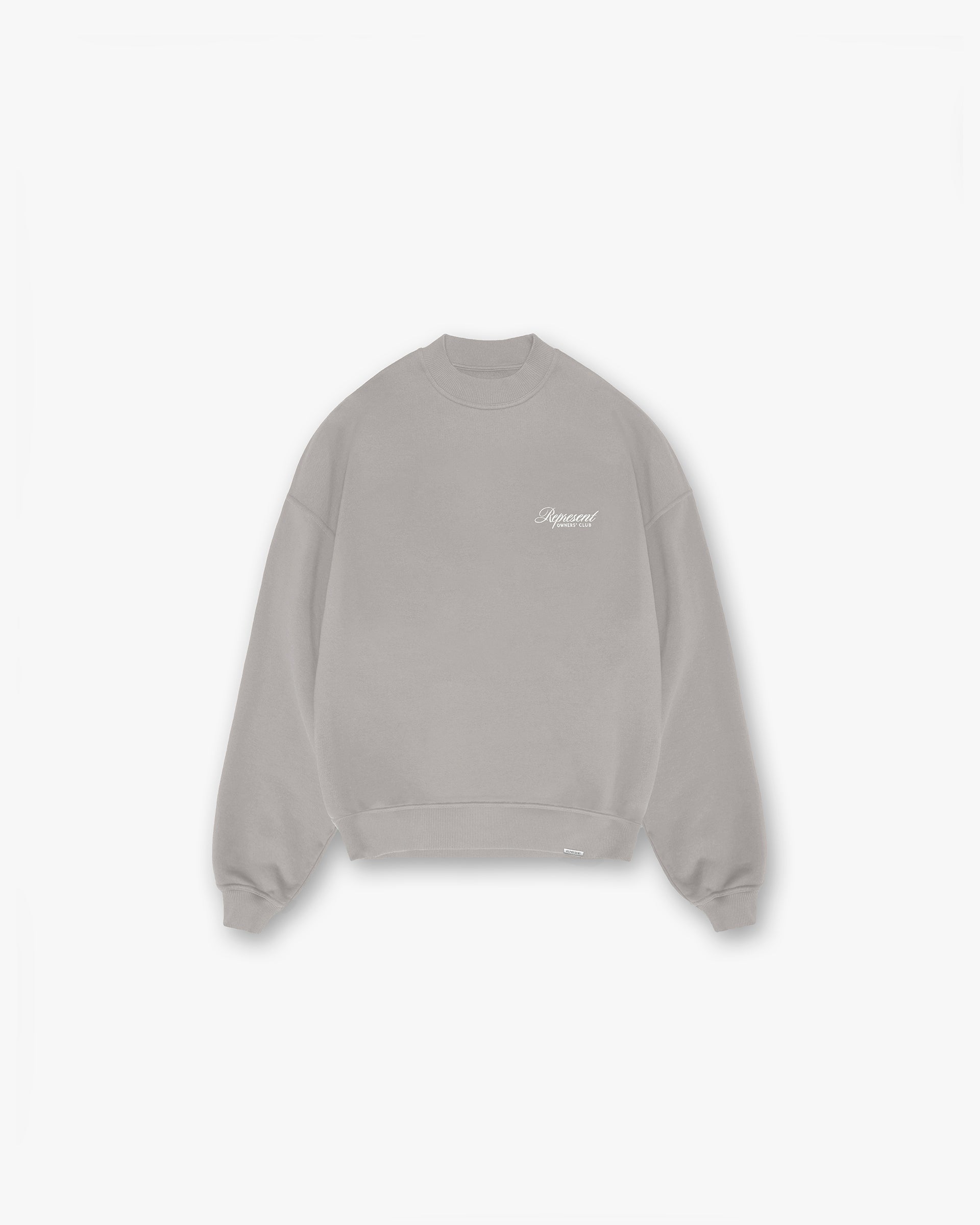 Represent Owners Club Script Sweater - Slate Gray Pullover | Vintage Inspired Streetwear for Men & Women | Perfect for Casual Outfits, Street Style & Urban Fashion