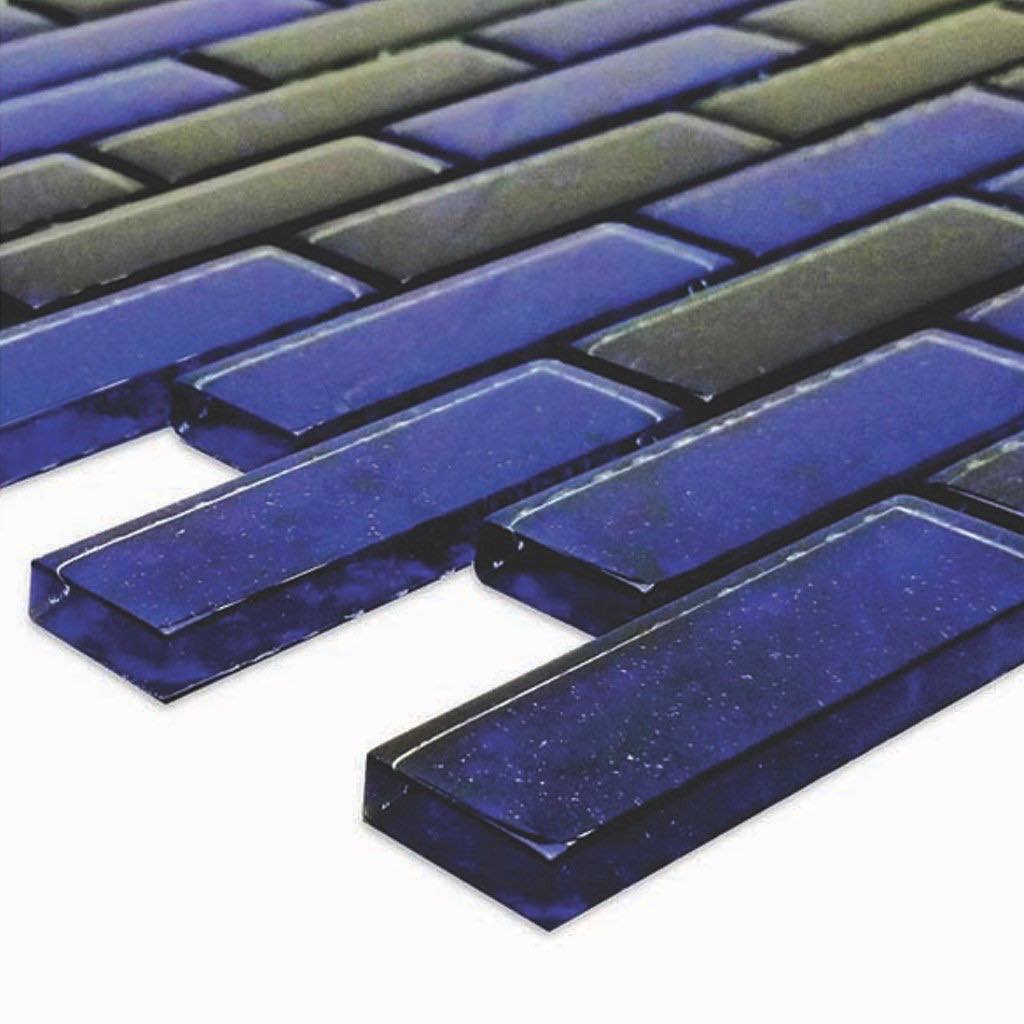 Cobalt Blue Dark Pool Glass Mosaic Tile 1x3 - Perfect for Swimming Pools, Backsplashes, and Bathroom Walls