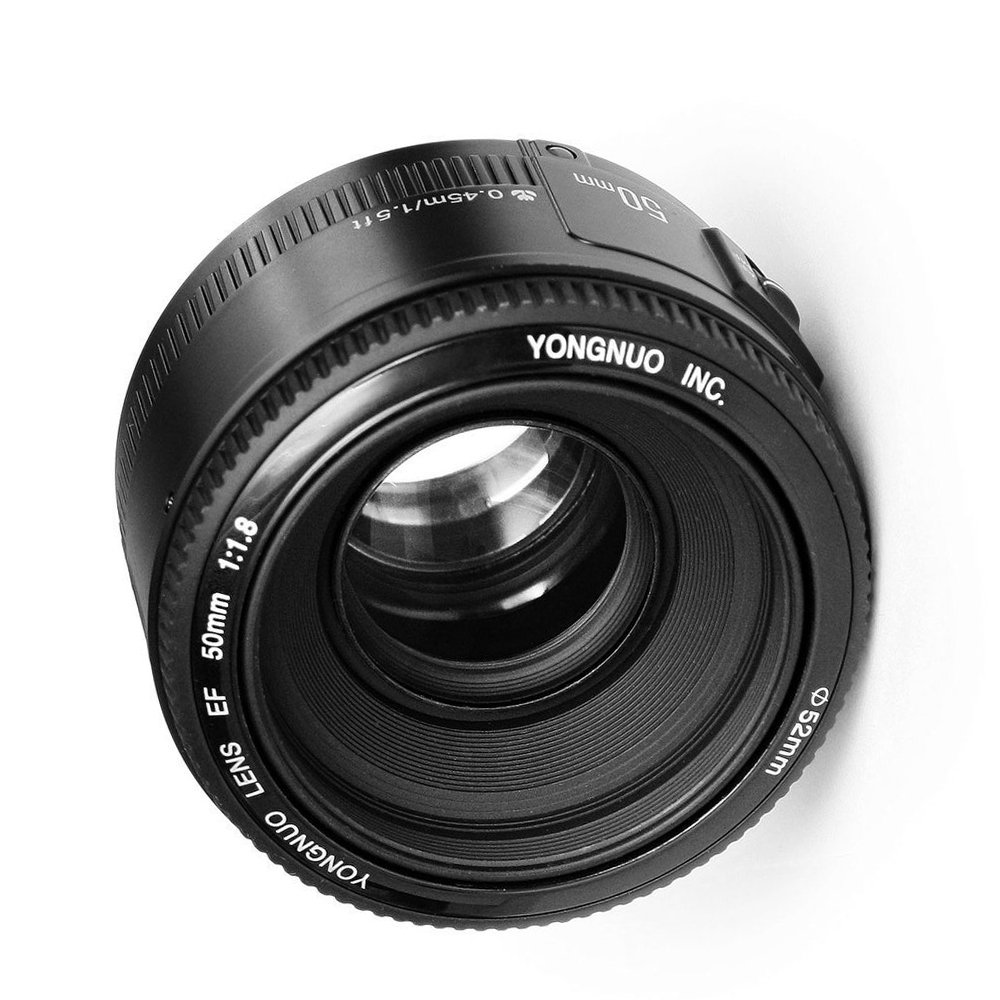 YONGNUO 50mm F1.8 Large Aperture Auto Focus Lens for Canon EF Mount DSLR Cameras - Compatible with 5DIII, 5DII, 6D, 60D, 600D, 650D, 1000D, 1100D, 1200D, 10D, 20D, 300D, 350D - Perfect for Portrait, Low Light & Street Photography