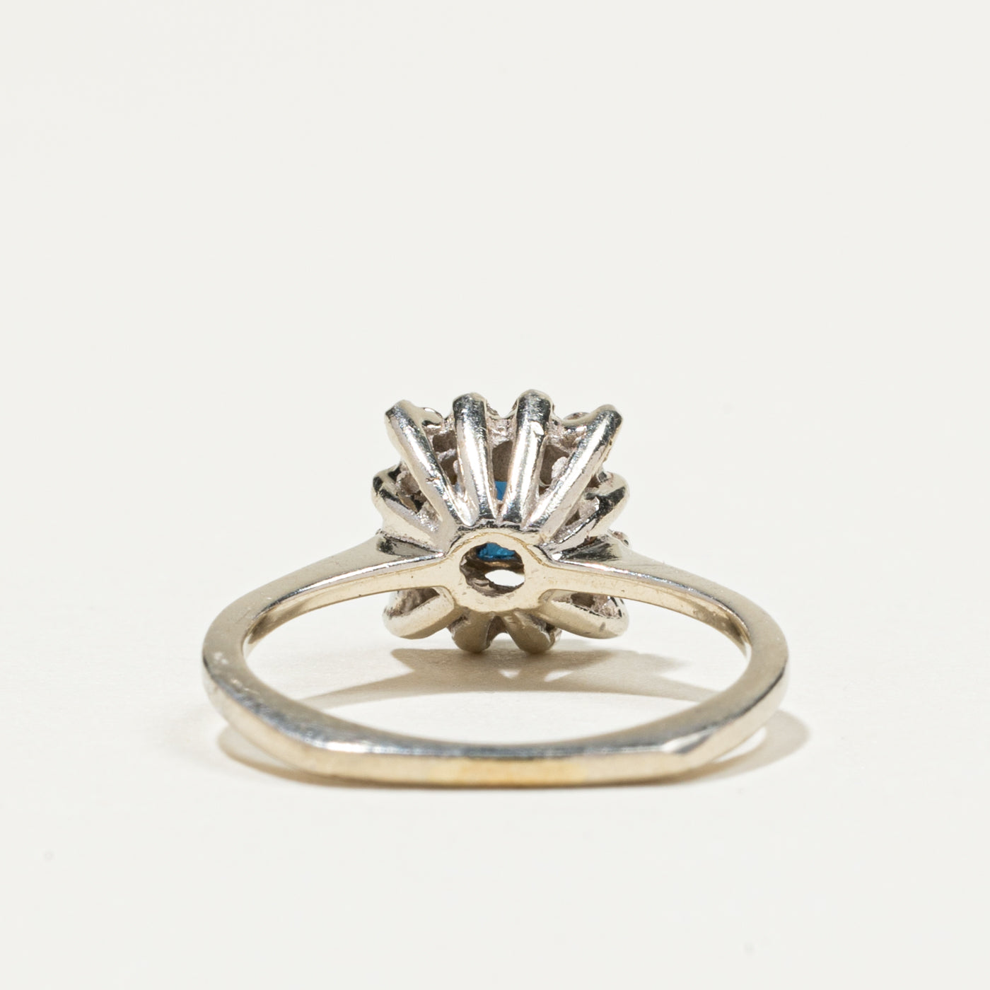 Exquisite High Set Sapphire & Diamond Petal Ring - 0.50ct Sapphire & 0.30ctw Diamonds - Size 5 - Perfect for Engagement, Anniversary & Special Occasions