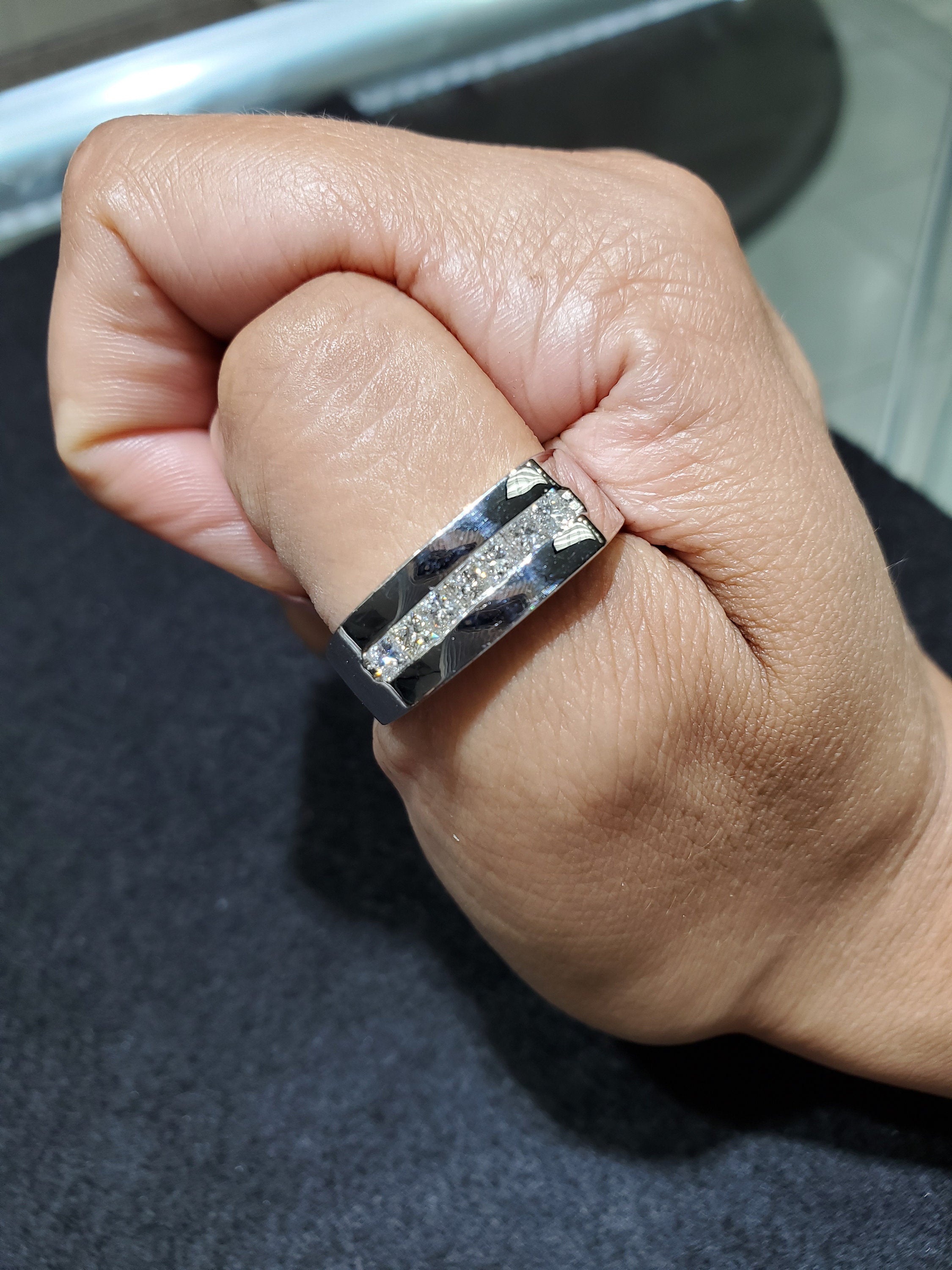 0.66cttw Princess Cut Wedding Band in 14k White Gold - Elegant Diamond Ring for Brides, Anniversaries & Special Occasions