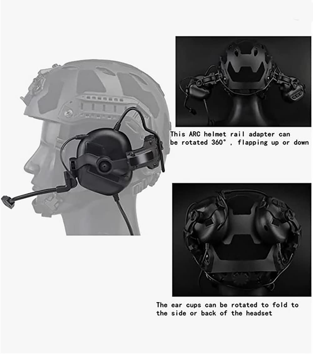 Tactical Airsoft Fast Helmet Set with Military Noise Cancelling Headset, Rail Mount & Cover - Adjustable Memory Foam Padding for Adults & Teens - Perfect for Airsoft Games, Military Training & Outdoor Adventures