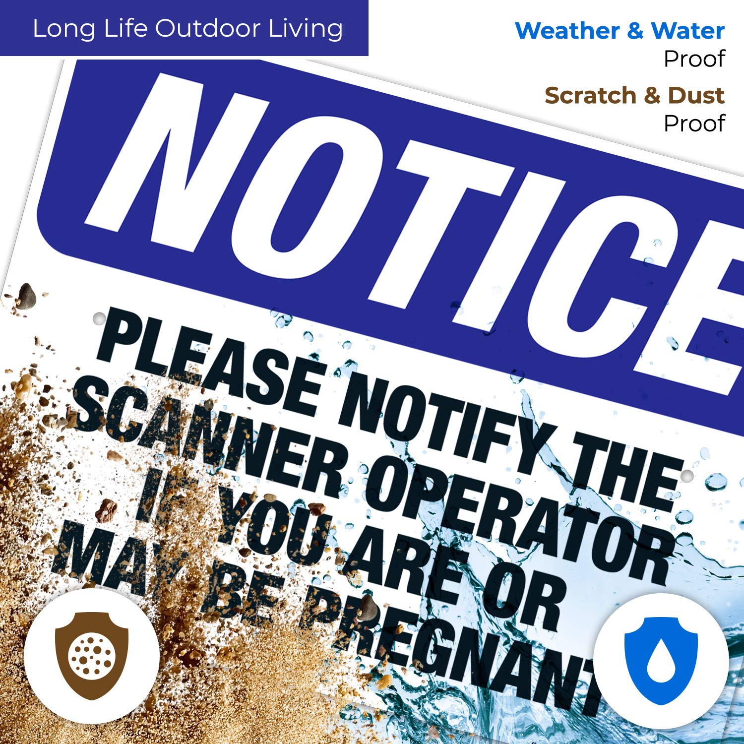 OSHA Pregnancy Safety Sign - Please Notify Scanner Operator If Pregnant - 18x24 Inch Rust-Free Aluminum Notice Sign - Fade Resistant for Indoor/Outdoor Use - Made in USA - Perfect for Medical Facilities, Security Checkpoints & Workplace Safety