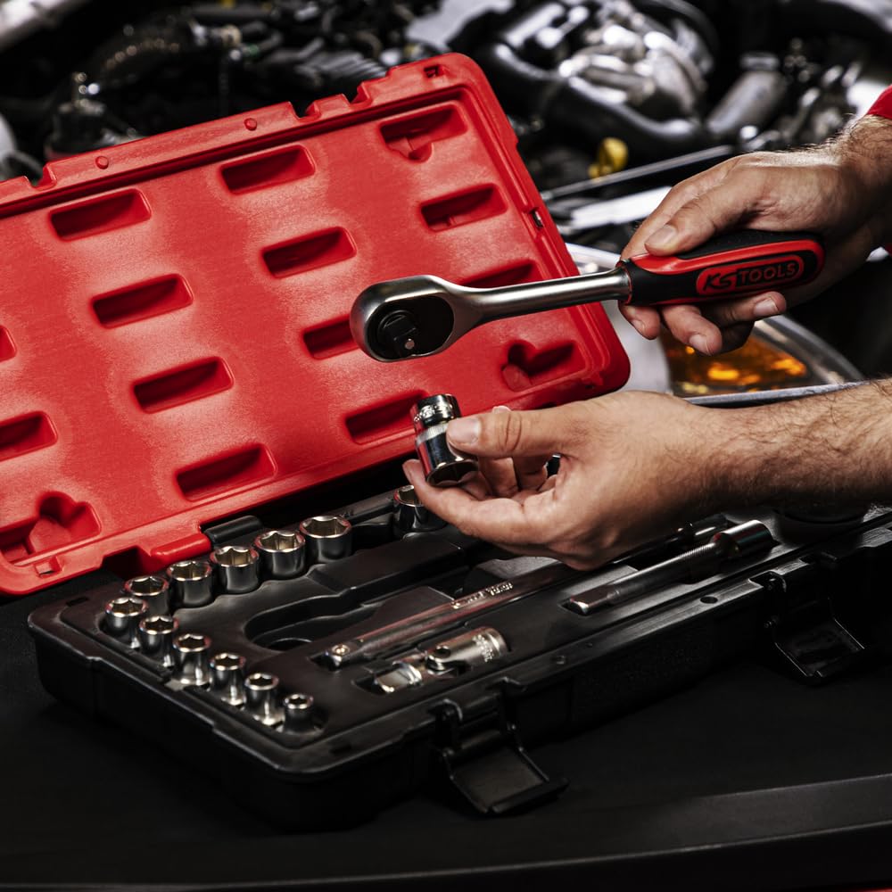 Ks Tools KS Tools Ultimate 922.0623 24-Piece Socket Set with Accessories - Professional Grade Socket Wrench Kit for Automotive Repair, Home Improvement & DIY Projects