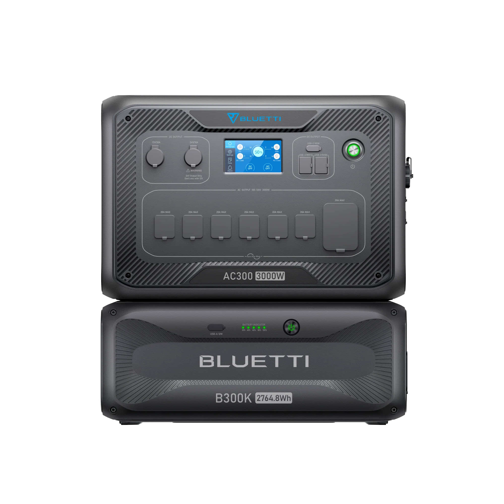 BLUETTI AC300 + B300K Solar Power Station | 3000W 3072Wh Home Battery Backup System for Emergency Power, Camping & Off-Grid Living