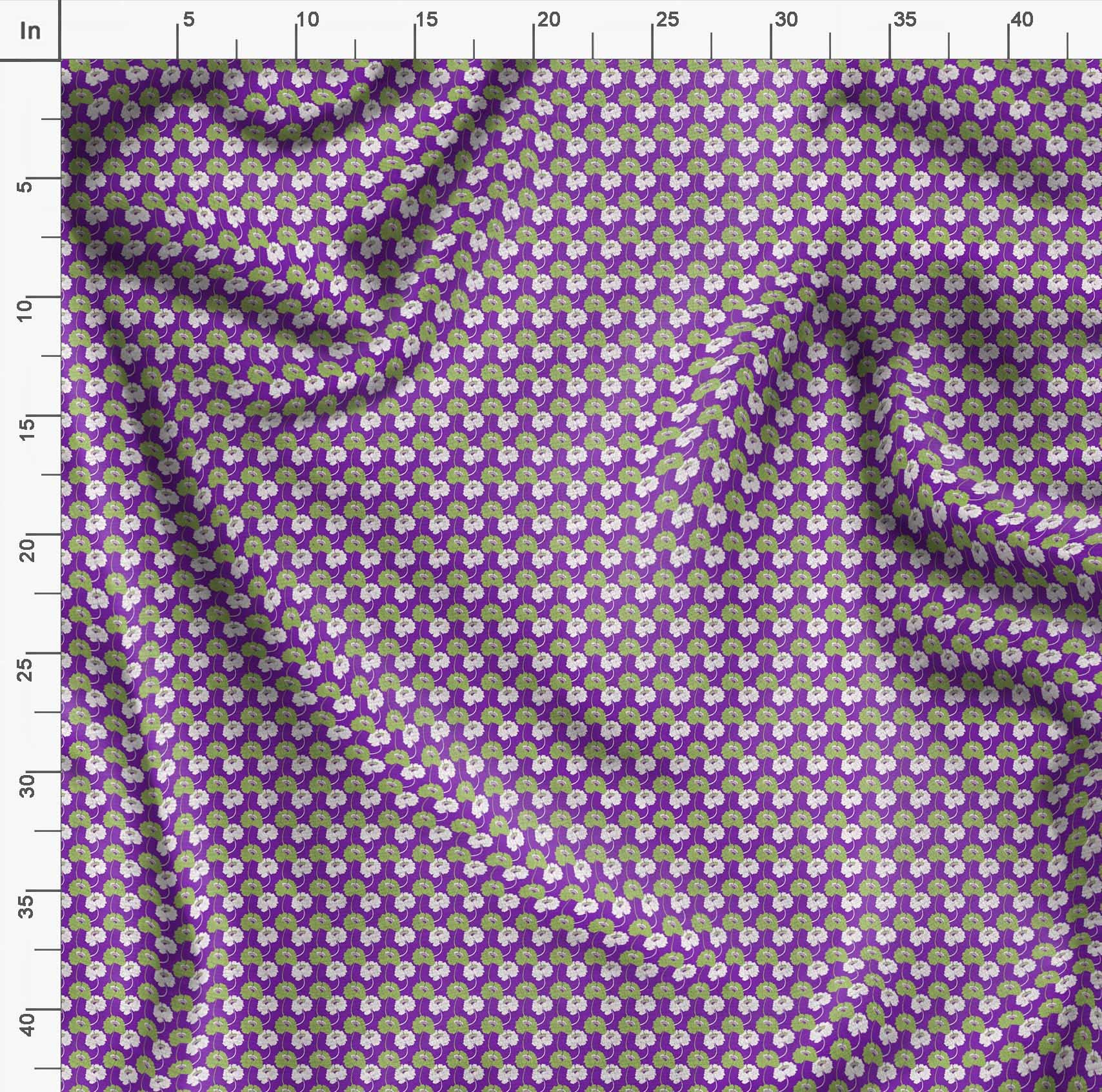 Soimoi Moss Georgette Purple Floral Printed Fabric - 42 Inch Wide by The Yard - Lightweight & Romantic Floral Pattern Material for Dresses, Scarves, Curtains & DIY Crafts