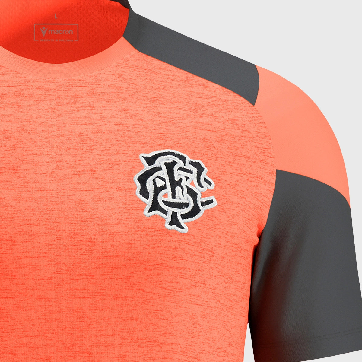 Macron Barbarians Rugby Staff Poly Dry Tee Coral 2025 - Breathable Quick-Dry Rugby Shirt for Training & Matches - Perfect for Rugby Fans and Players