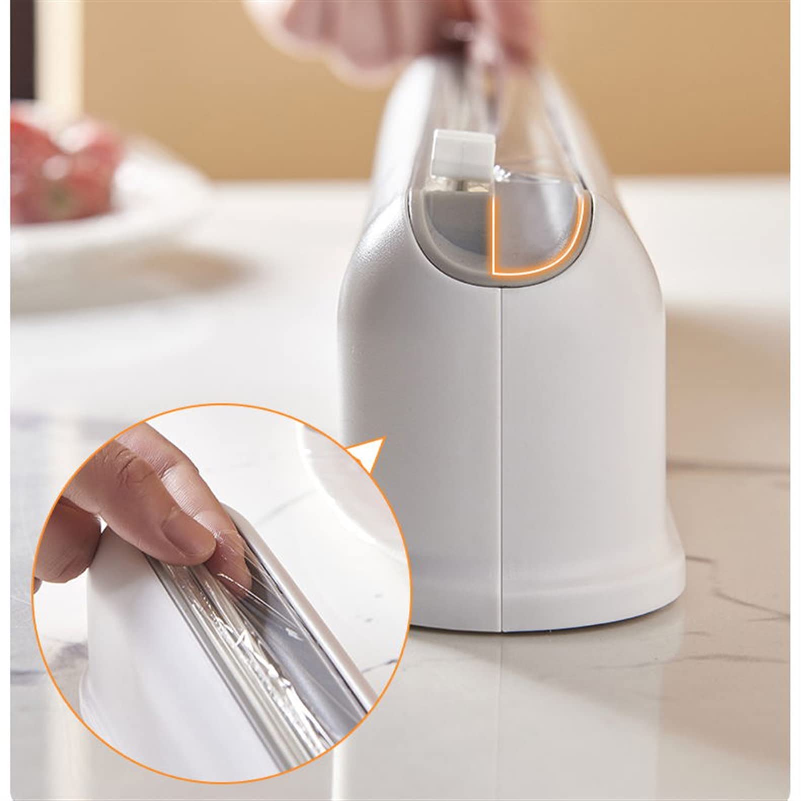 Adjustable Foil and Cling Film Dispenser with Slide Cutter - Magnetic Base, Reusable Plastic Wrap Cutter for Baking, Aluminum Foil, Food Wrap - Perfect for Kitchen, Food Prep, and Storage Organization