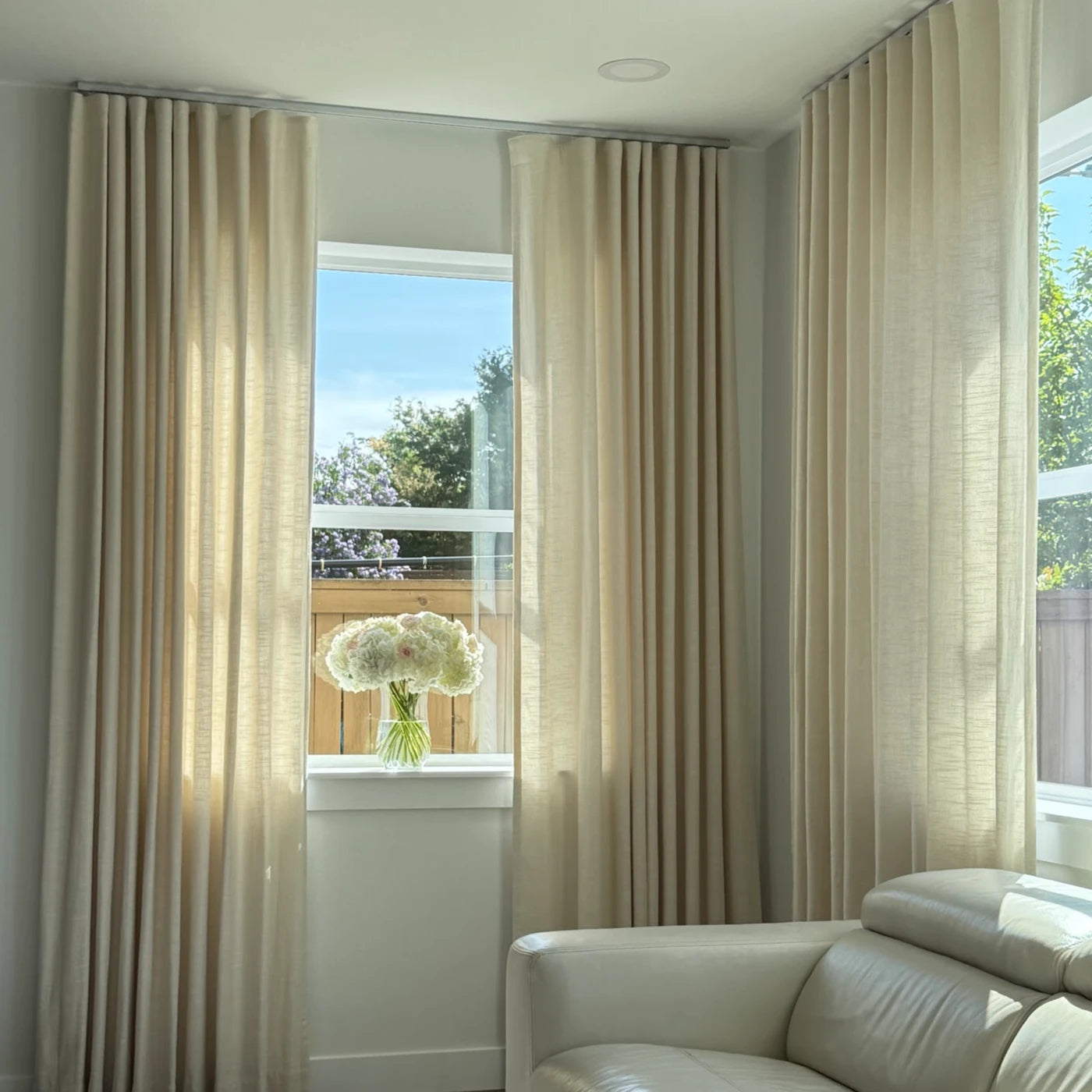 Liz Linen Ripple Fold Drapery Curtains - Elegant Window Treatments for Living Room & Bedroom Decor