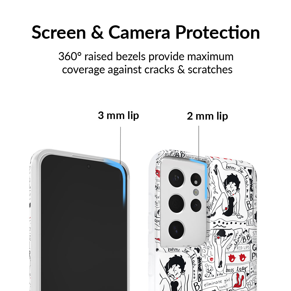 Betty Boop Girl Power Samsung Phone Case - Trendy Protective Cover for Samsung Galaxy S21/S20/Note 20 - Perfect Gift for Women & Girls - Office, School, Travel Accessory
