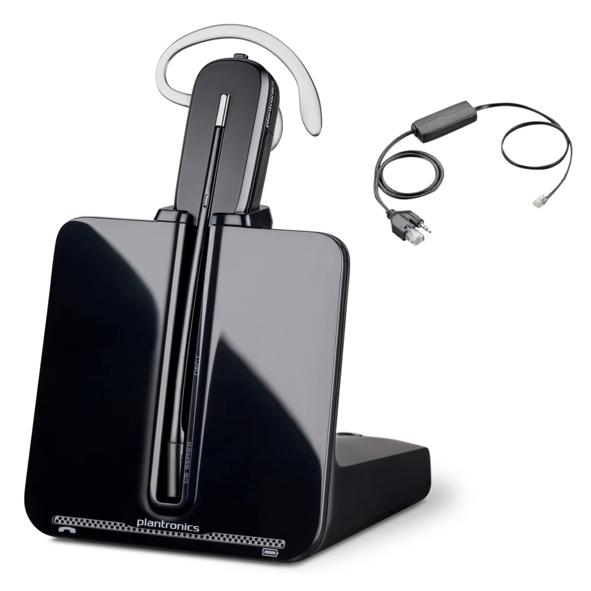 Polycom VOIP Compatible Plantronics CS540 Wireless DECT Headset with EHS Cable - Works with SoundPoint IP Phones for Office & Call Center Use