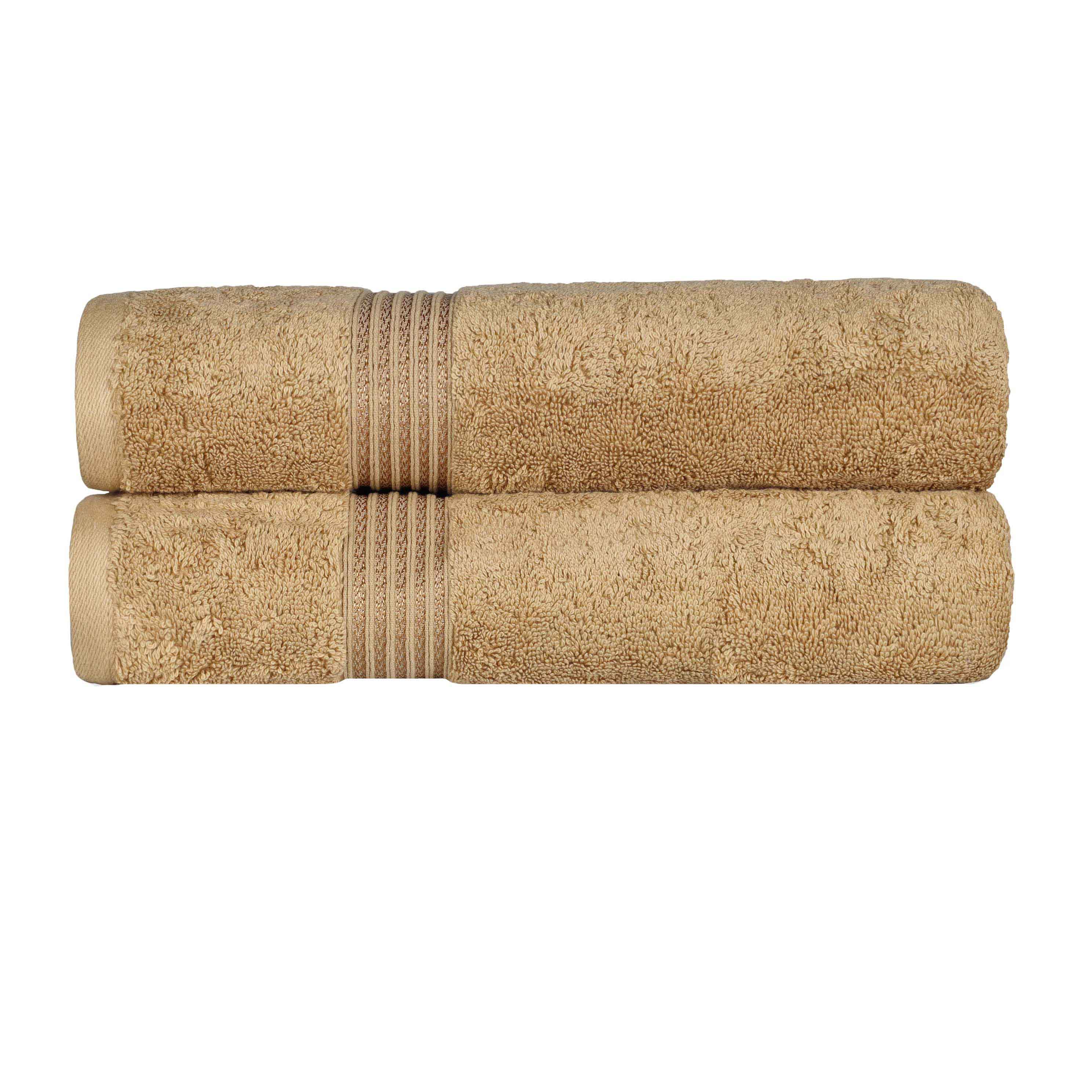 Premium Egyptian Cotton Bath Towels Set of 2 - Ultra Soft & Highly Absorbent - Luxury Bath & Spa, Beach, Gym Essentials for Home & Travel