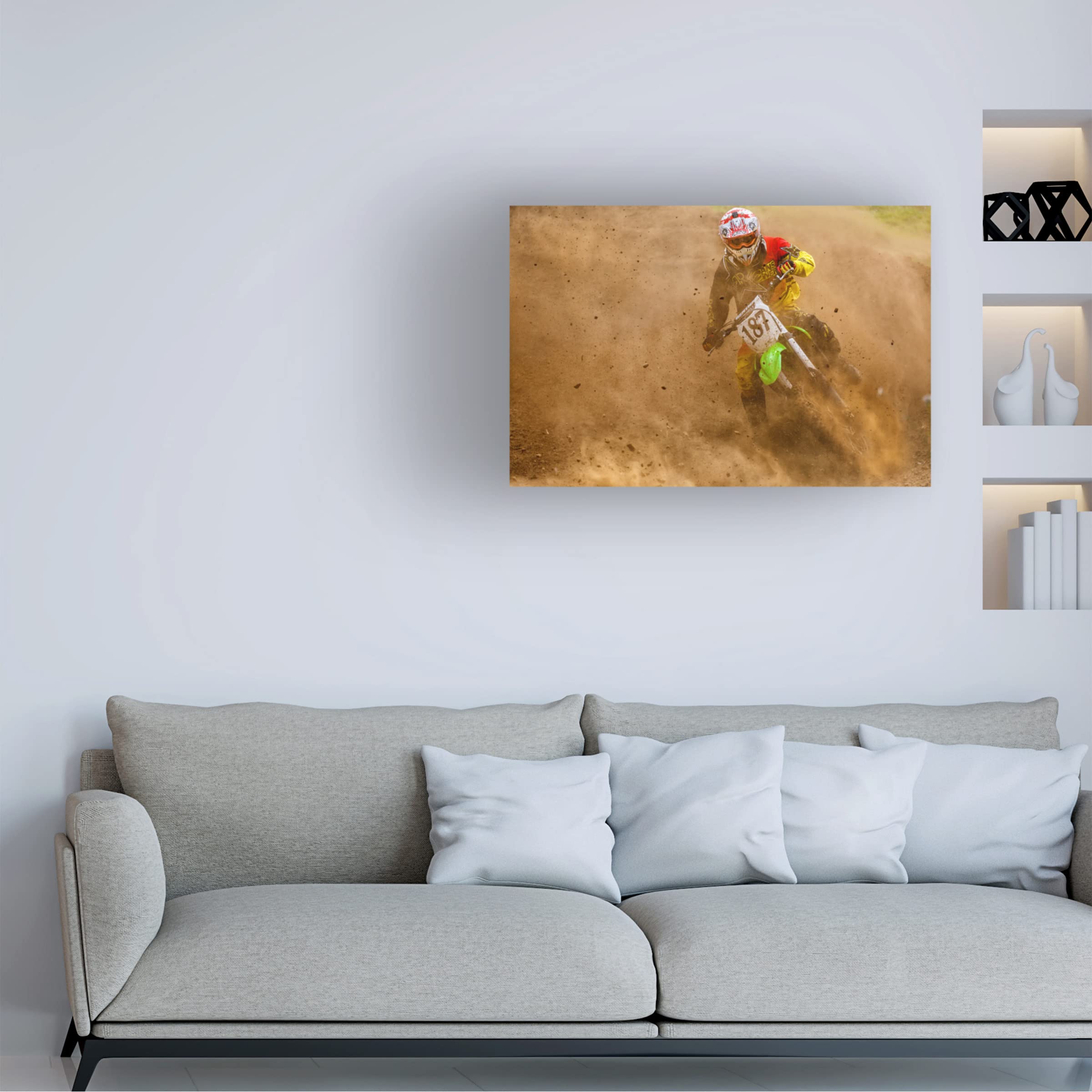 Carlos Gonzalez 'Biker' Canvas Wall Art Print - Motorcycle Decor for Living Room, Bedroom & Man Cave - Trademark Fine Art Collection