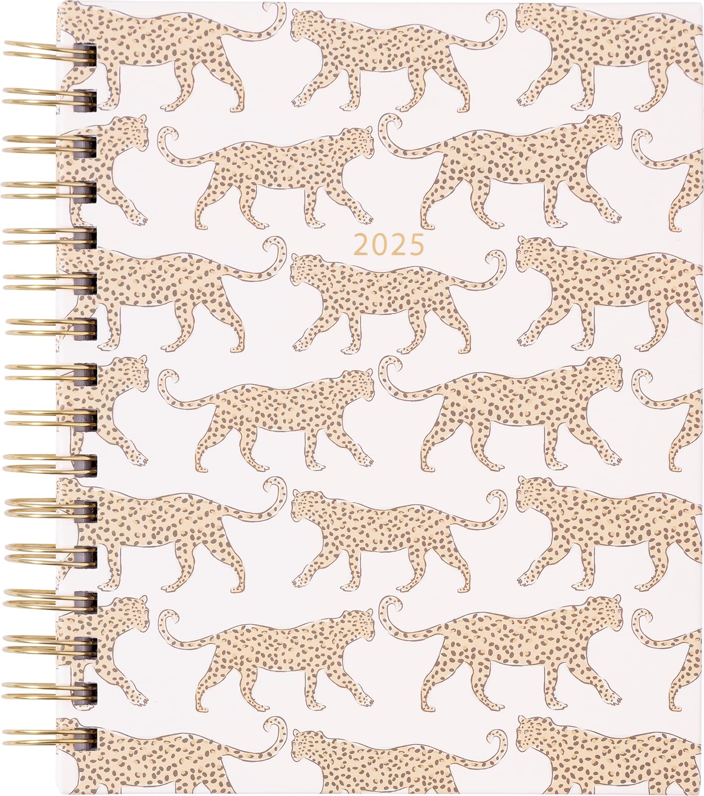 2025 Eccolo Spiral Planner - Cheetah Print Weekly & Monthly Agenda with Sticker Sheets & Motivational Quotes - 7.75