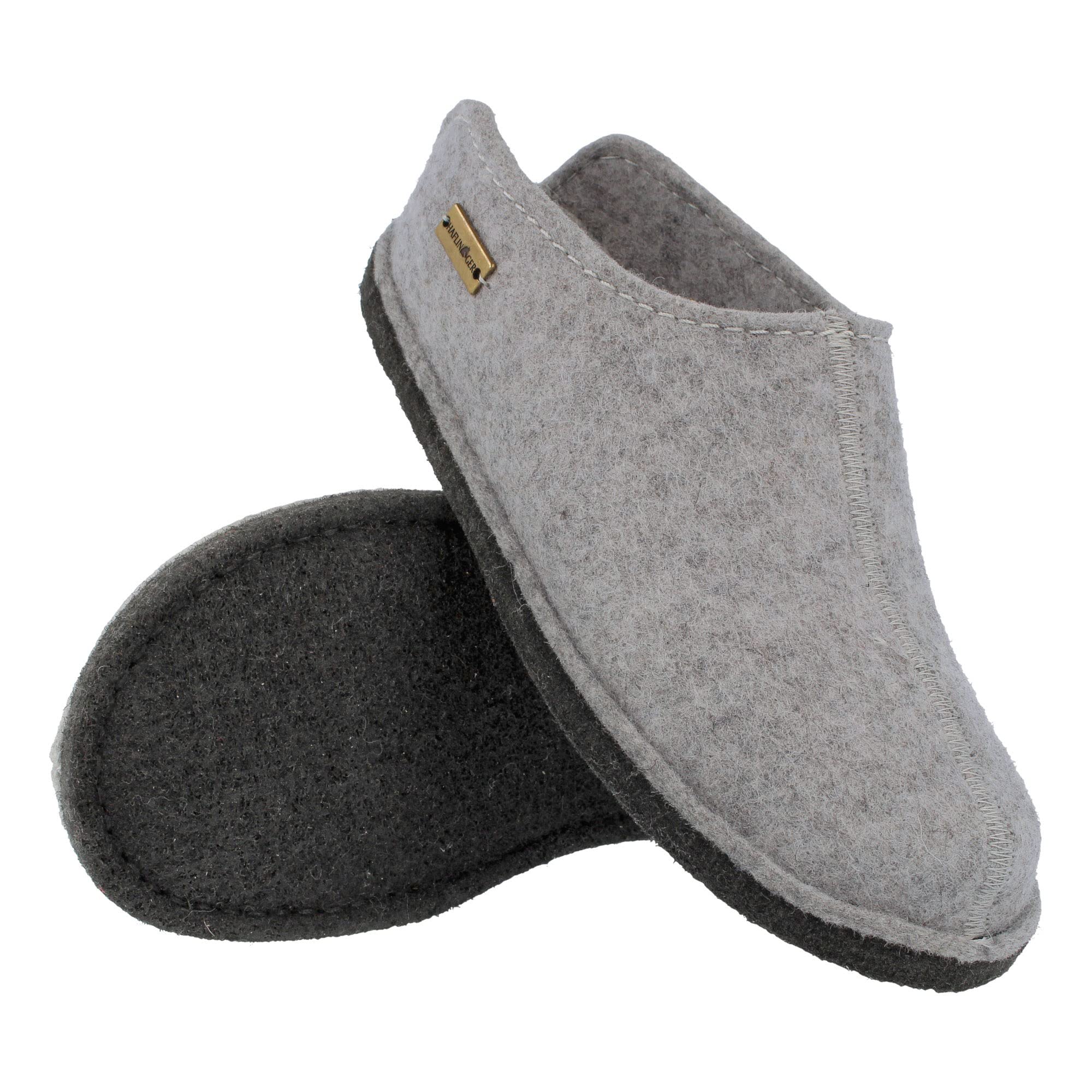 HAFLINGER Unisex Open Back Slippers - Soft Wool Comfort House Shoes for Men & Women - Perfect for Indoor Relaxation & Cozy Home Wear