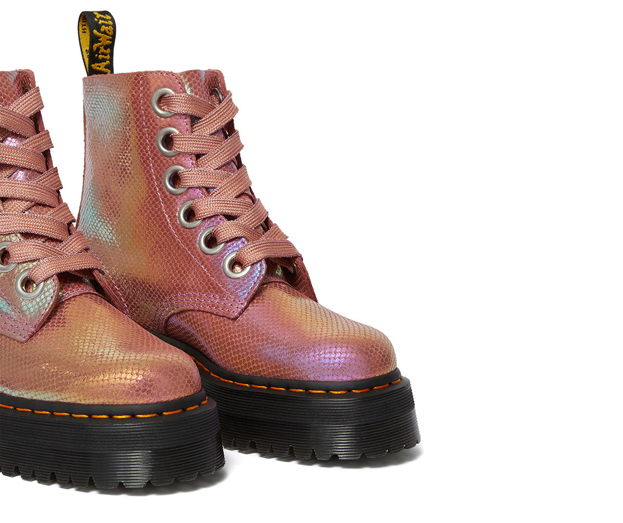 Molly Pink Iridescent Platform Shoes - Women's Chunky Heel Sneakers for Casual Wear & Street Style Fashion