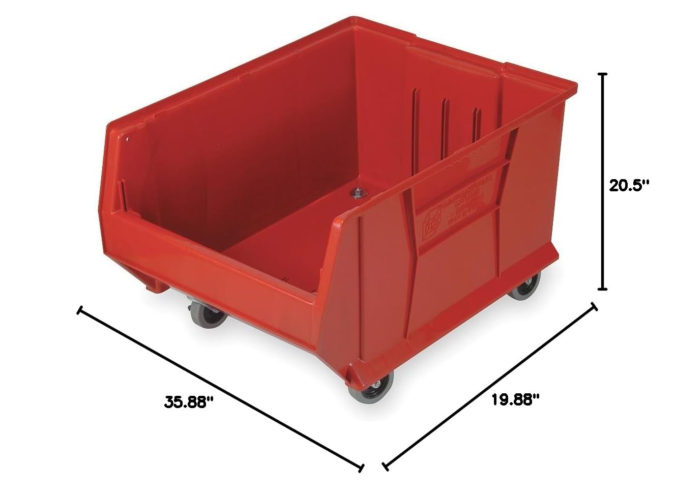Quantum Storage Systems QUS996MOBRD Hulk Mobile Heavy Duty Part Organizer with 6 Red Bins - 36