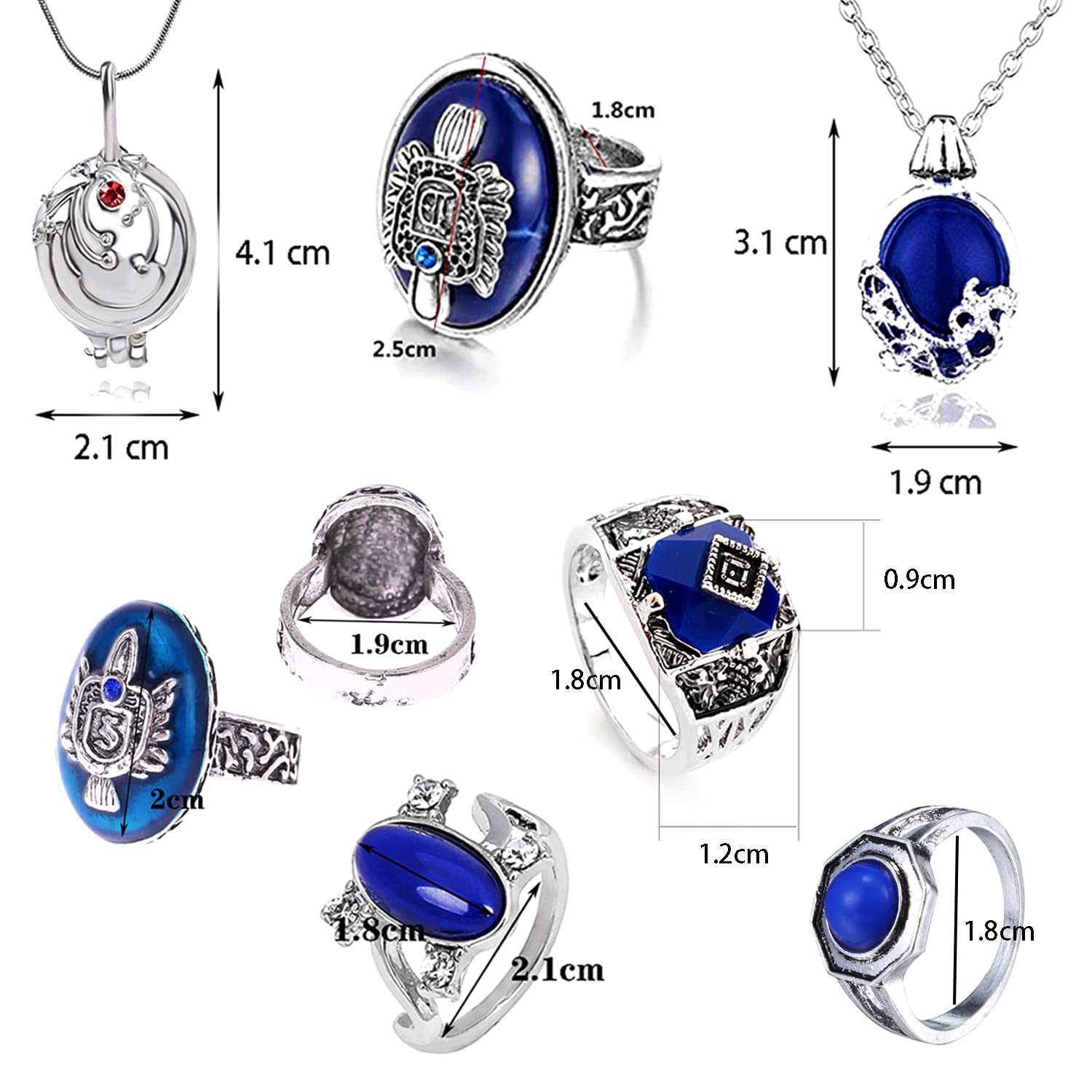 Vampire Diaries Elena Gilbert Vervain Locket Necklace & Klaus Mikaelson Ring Set - 12pc Cosplay Jewelry Collection for TVD Fans | Perfect for Halloween Costumes, Themed Parties and Gift Giving