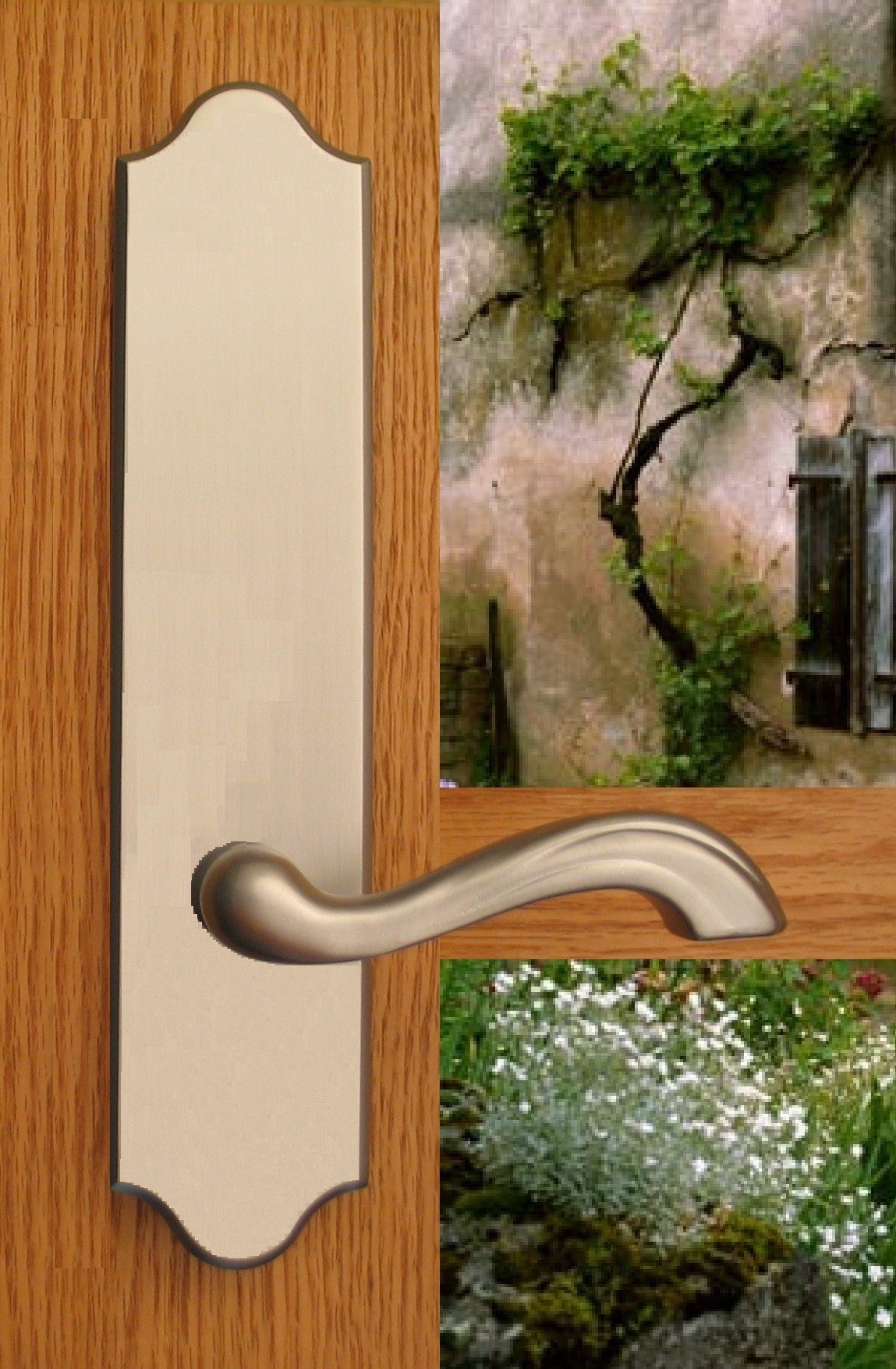 Envoy Solid Brass Lever Door Handle Set with Back Plates - Polished Brass Finish, 2-3/8