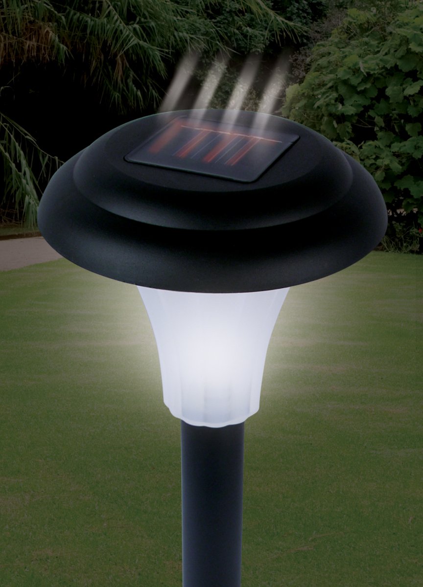 Pure Garden 82-5629 Solar Powered Outdoor LED Stake Lights - 8 Pack Black Landscape Spotlights (13.5 Inch) for Garden, Pathway, Yard & Patio Lighting