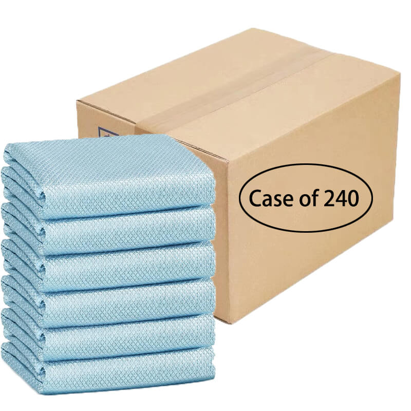 Premium Glass & Window Mirror Cleaning Cloths - 240 Pack Bulk Wholesale | Streak-Free, Lint-Free Microfiber Towels for Home, Office & Car Cleaning