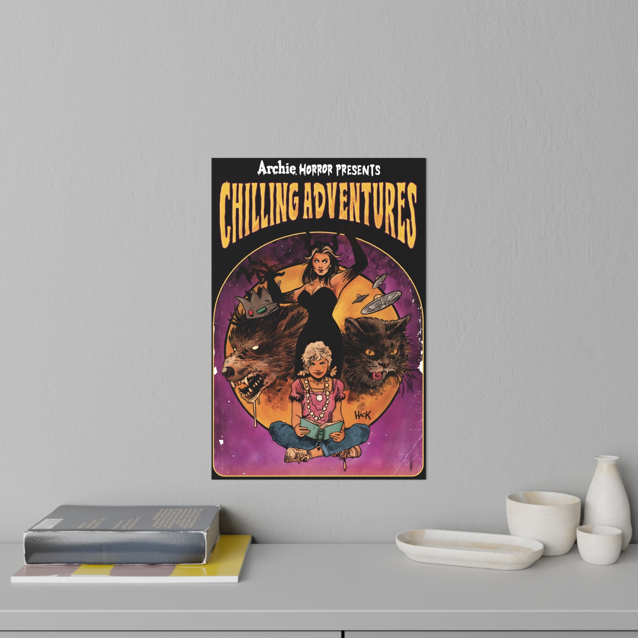 Archie Horror Presents Chilling Adventures Wall Decals - Jinx & Madam Satan Horror Decor for Bedroom, Living Room, Halloween Party