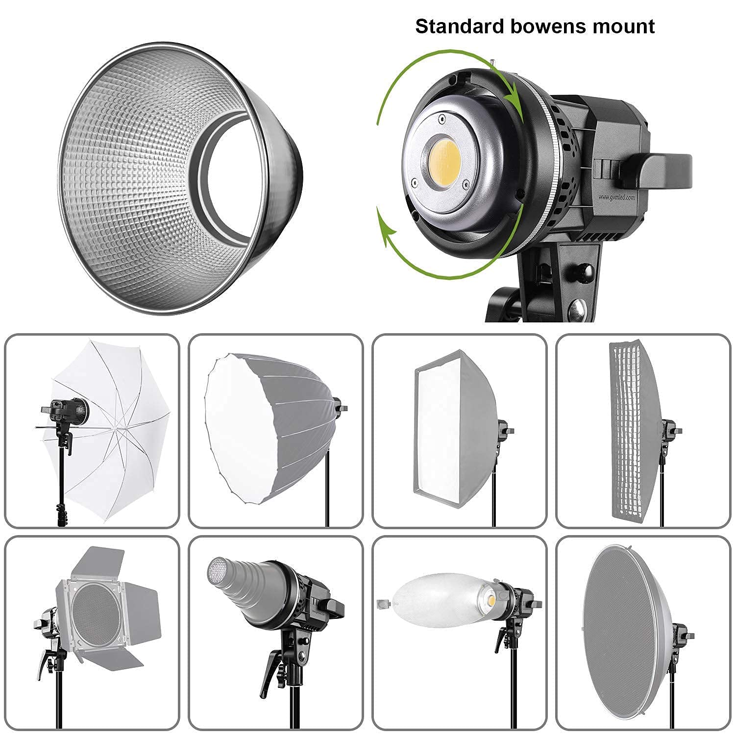 GVM 80W LED Video Light with Bowens Mount - 5600K CRI97+ Dimmable Studio Lighting Kit with Softbox & Stand | Professional Photography, YouTube Filming, Product Shooting, Live Streaming Lighting Solution